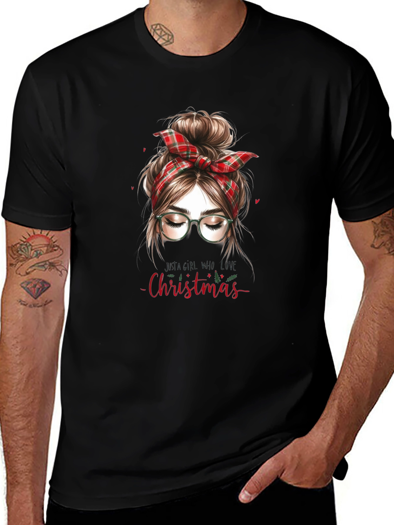 Christmas Messy Bun Graphic Tee