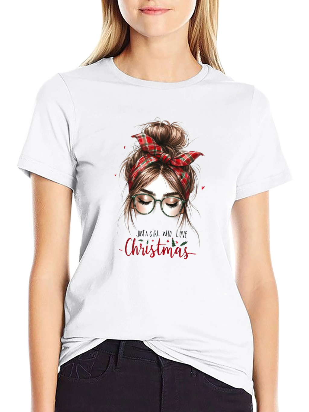 Christmas Messy Bun Graphic Tee
