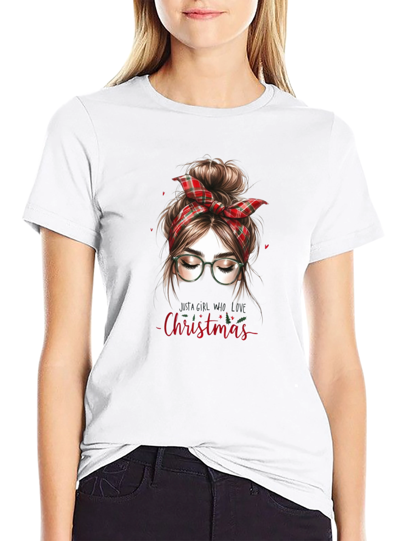 Christmas Messy Bun Graphic Tee