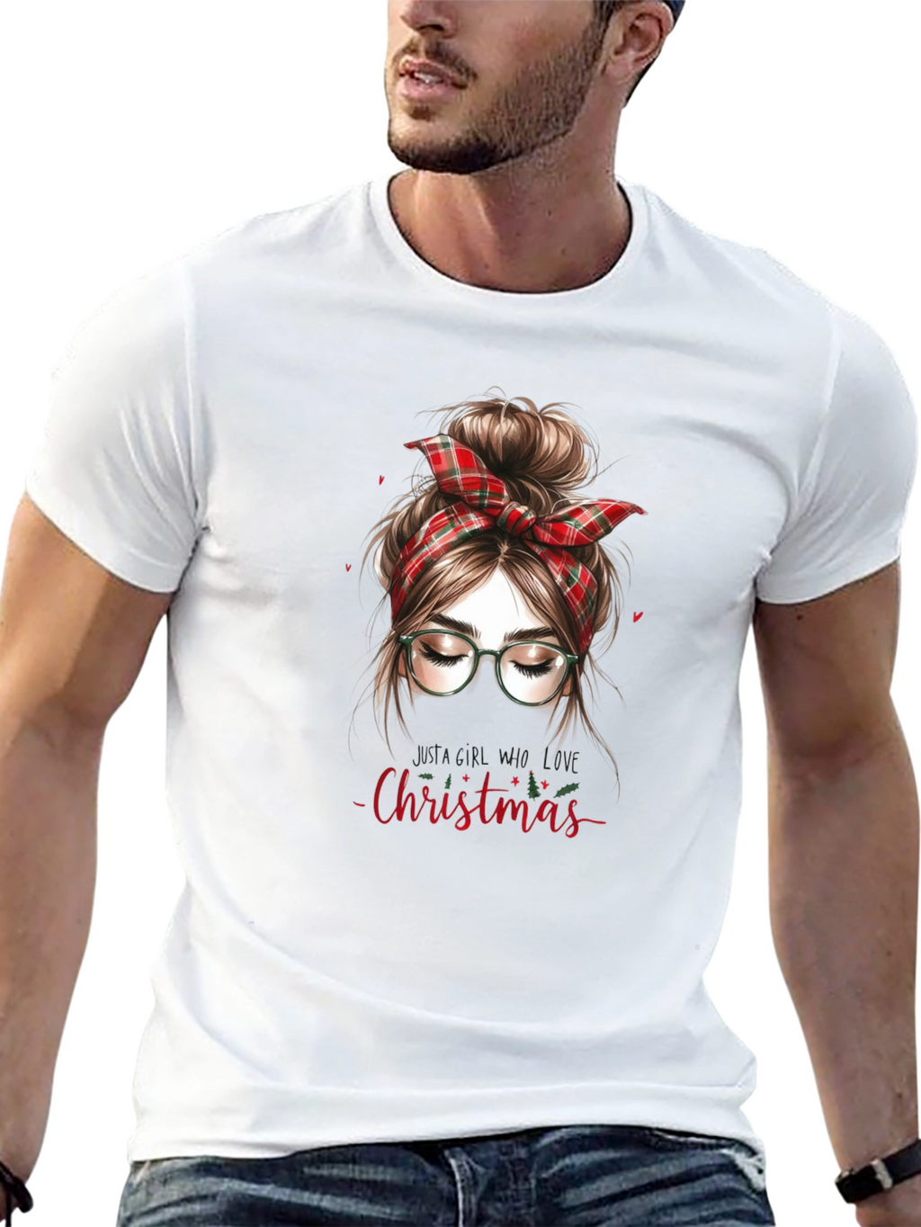 Christmas Messy Bun Graphic Tee