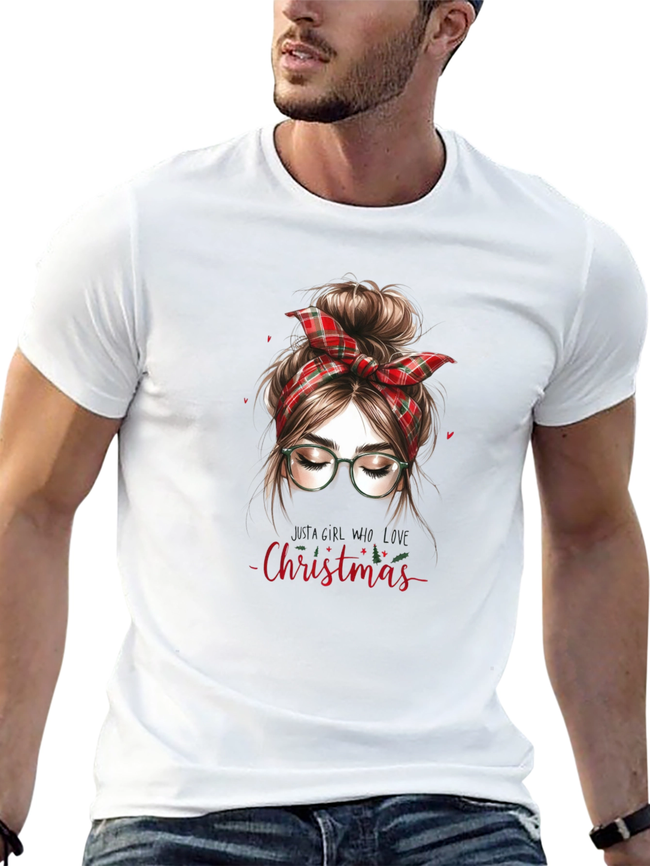 Christmas Messy Bun Graphic Tee