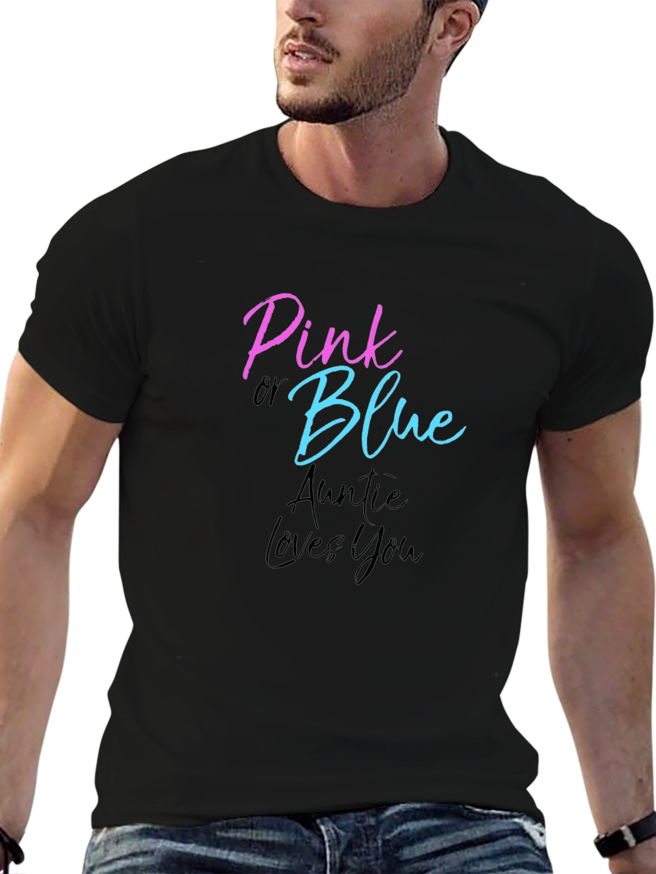Pink or Blue Auntie Loves You T-Shirt