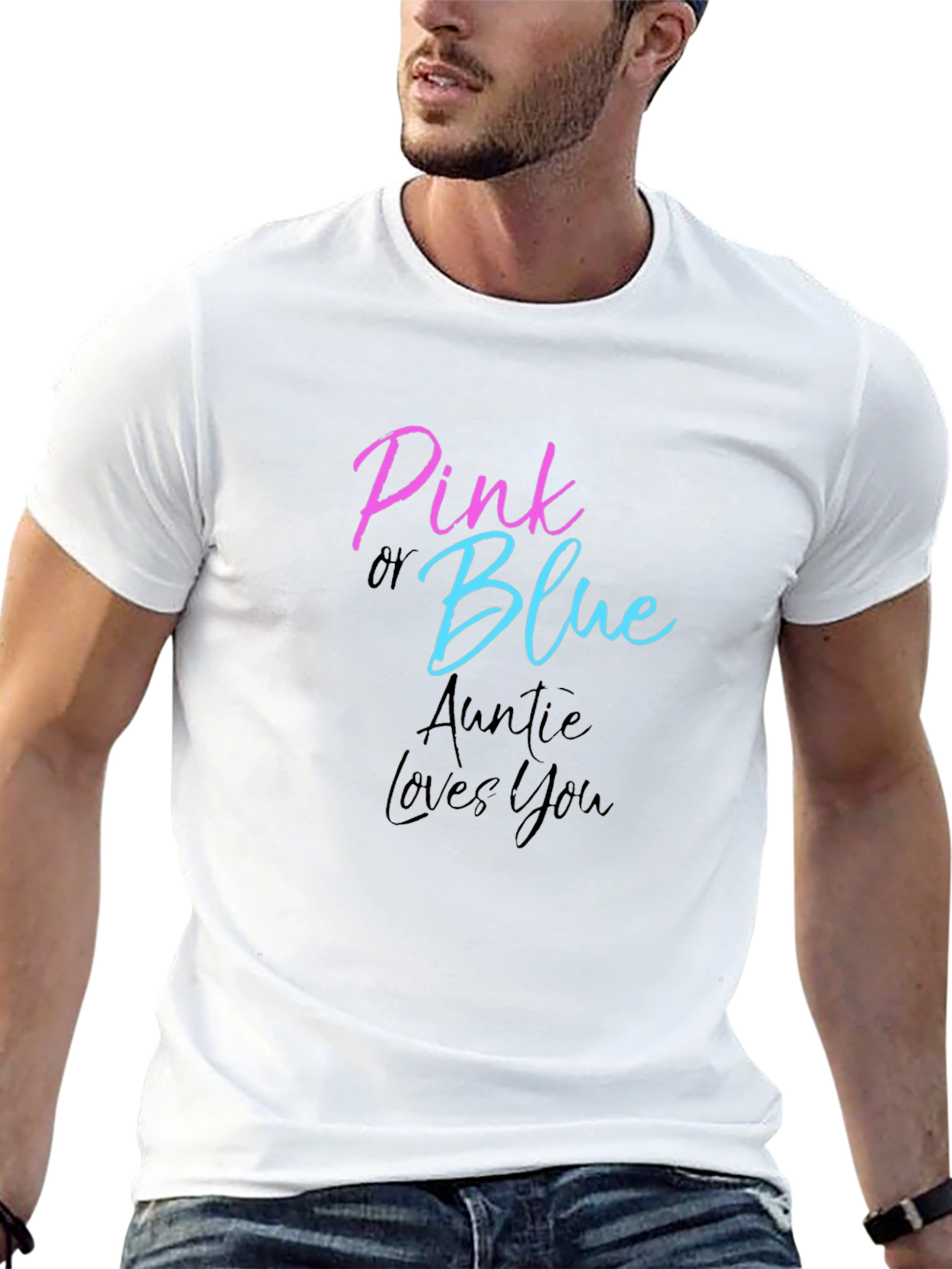 Pink or Blue Auntie Loves You T-Shirt