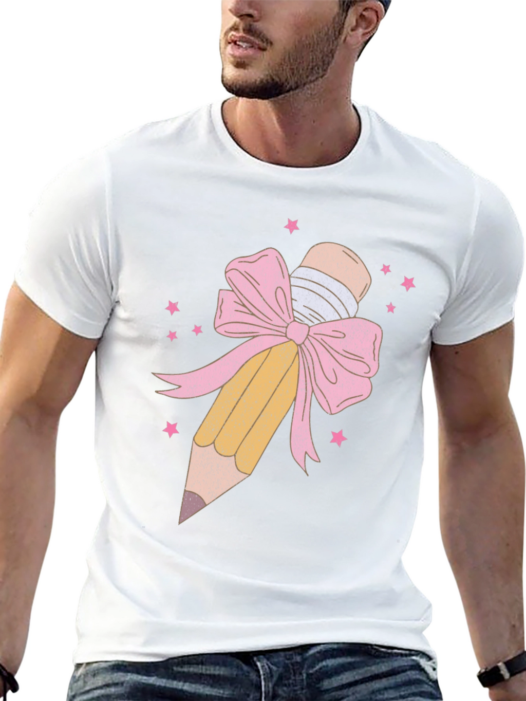Pencil & Bow Graphic Tee - Black