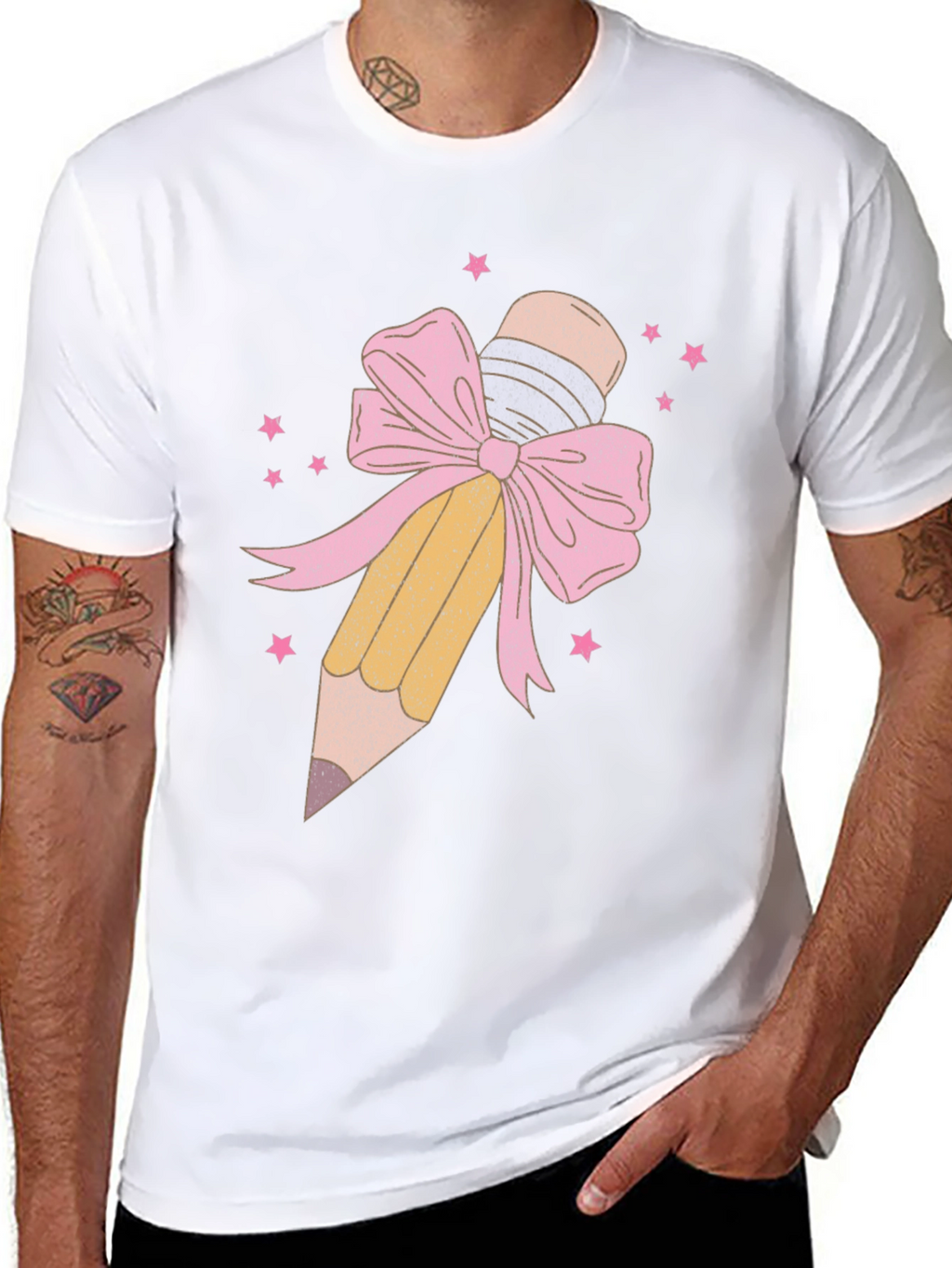 Pencil & Bow Graphic Tee - Black