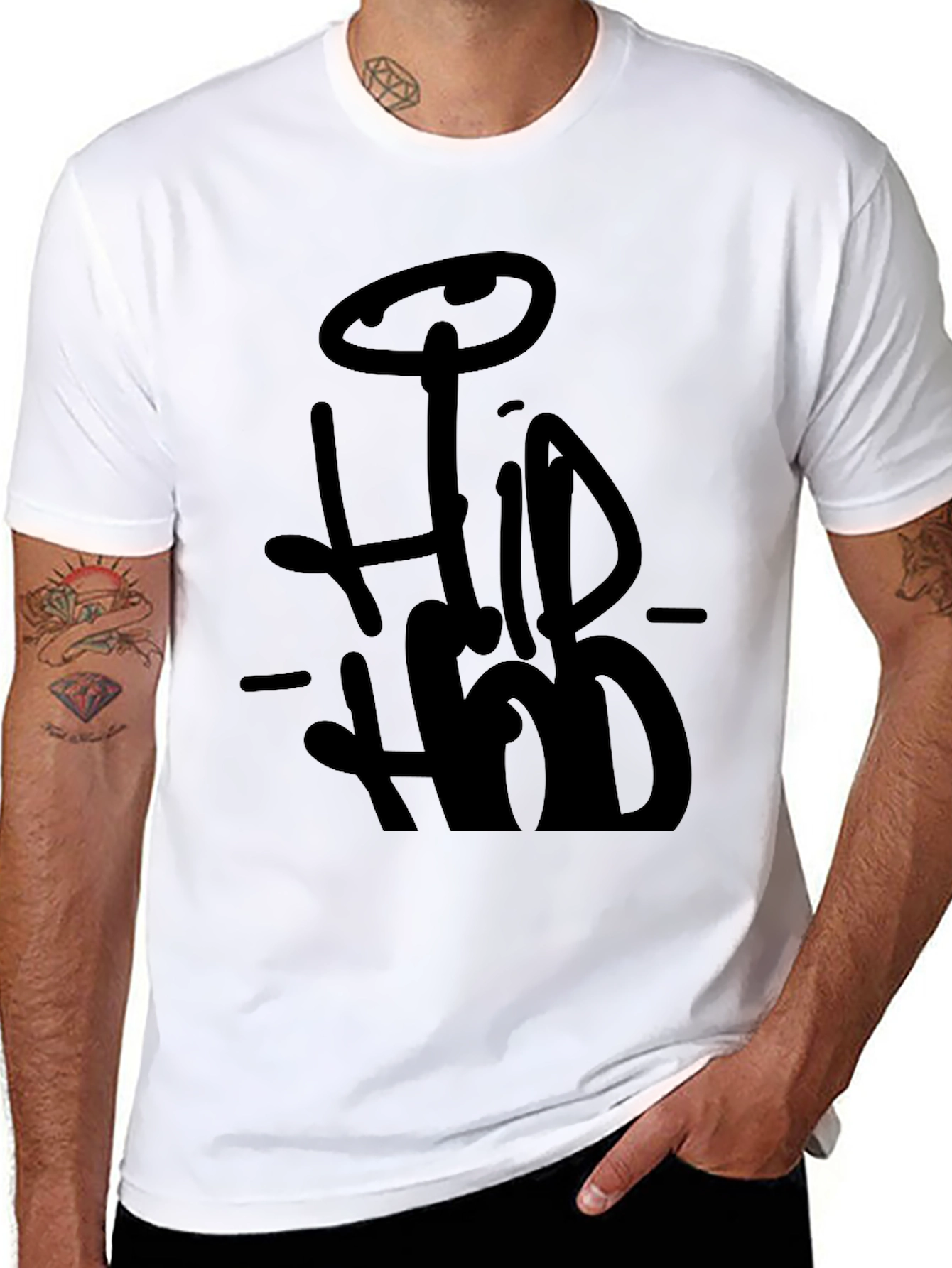 Hip Hop Style Black T-Shirt