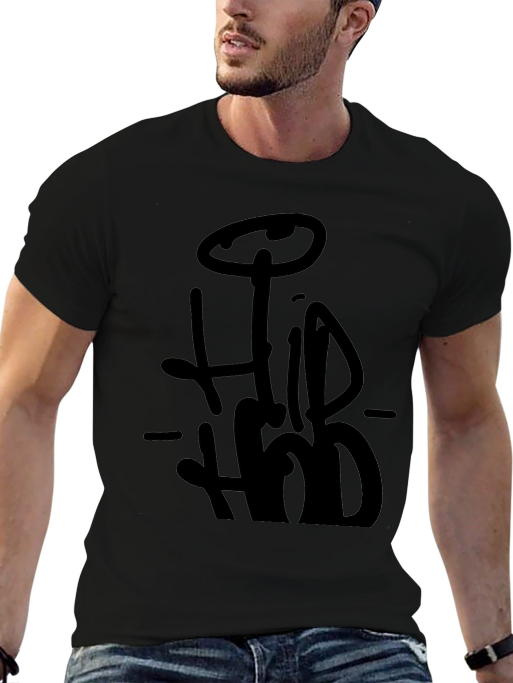 Hip Hop Style Black T-Shirt