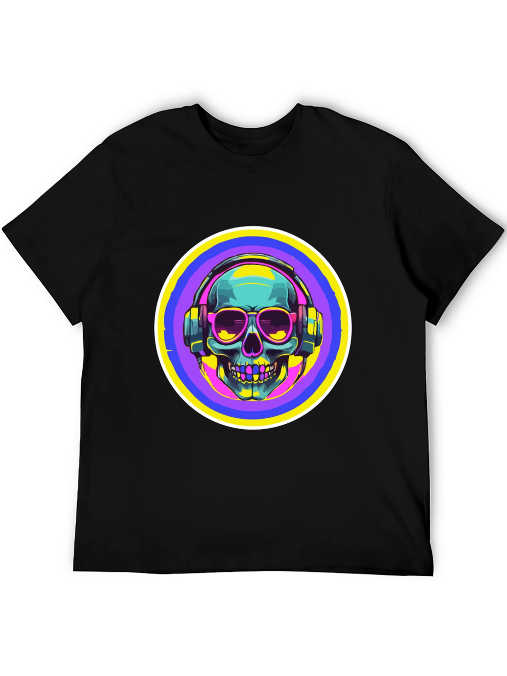 Skull with Headphones Graphic Tee