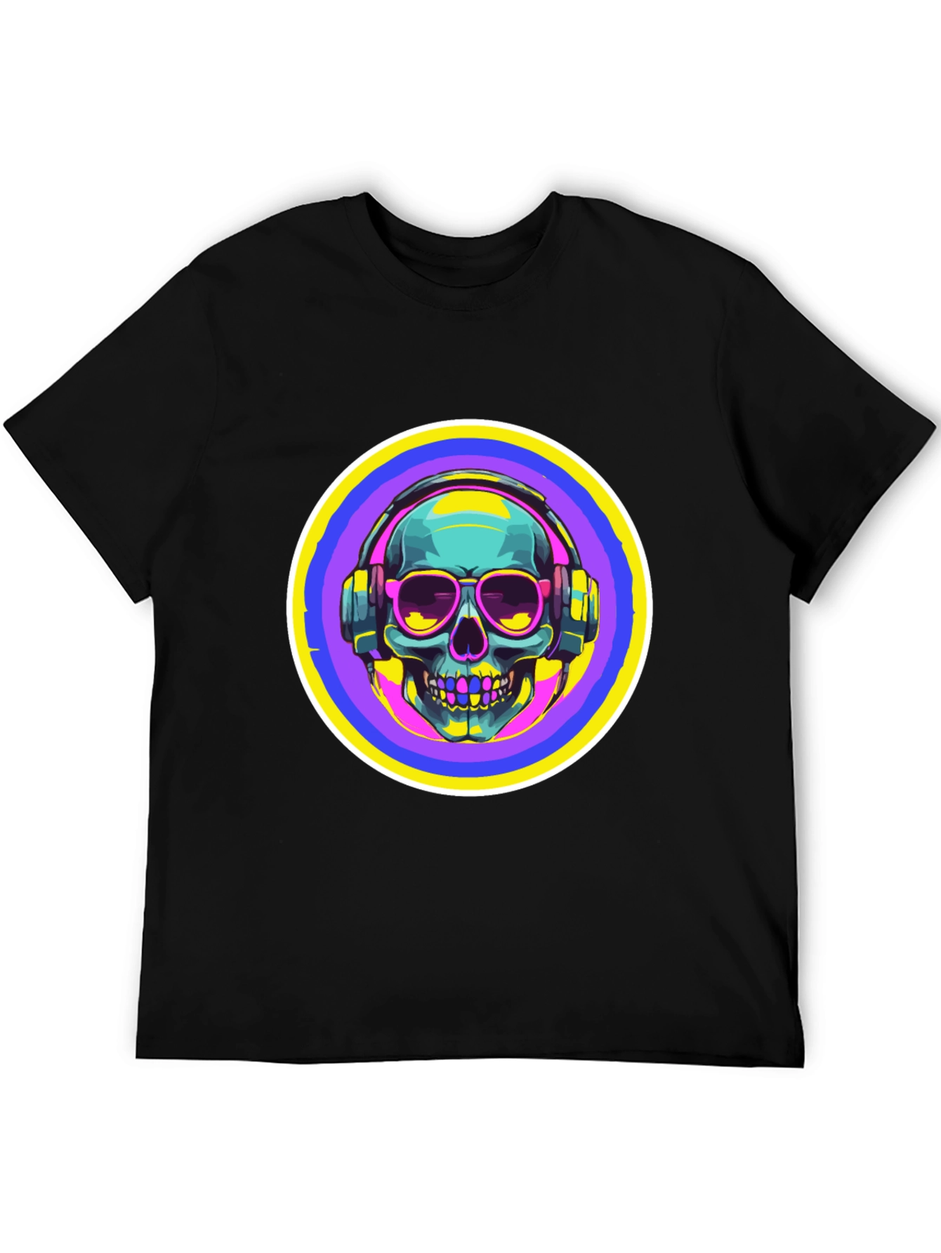 Skull with Headphones Graphic Tee