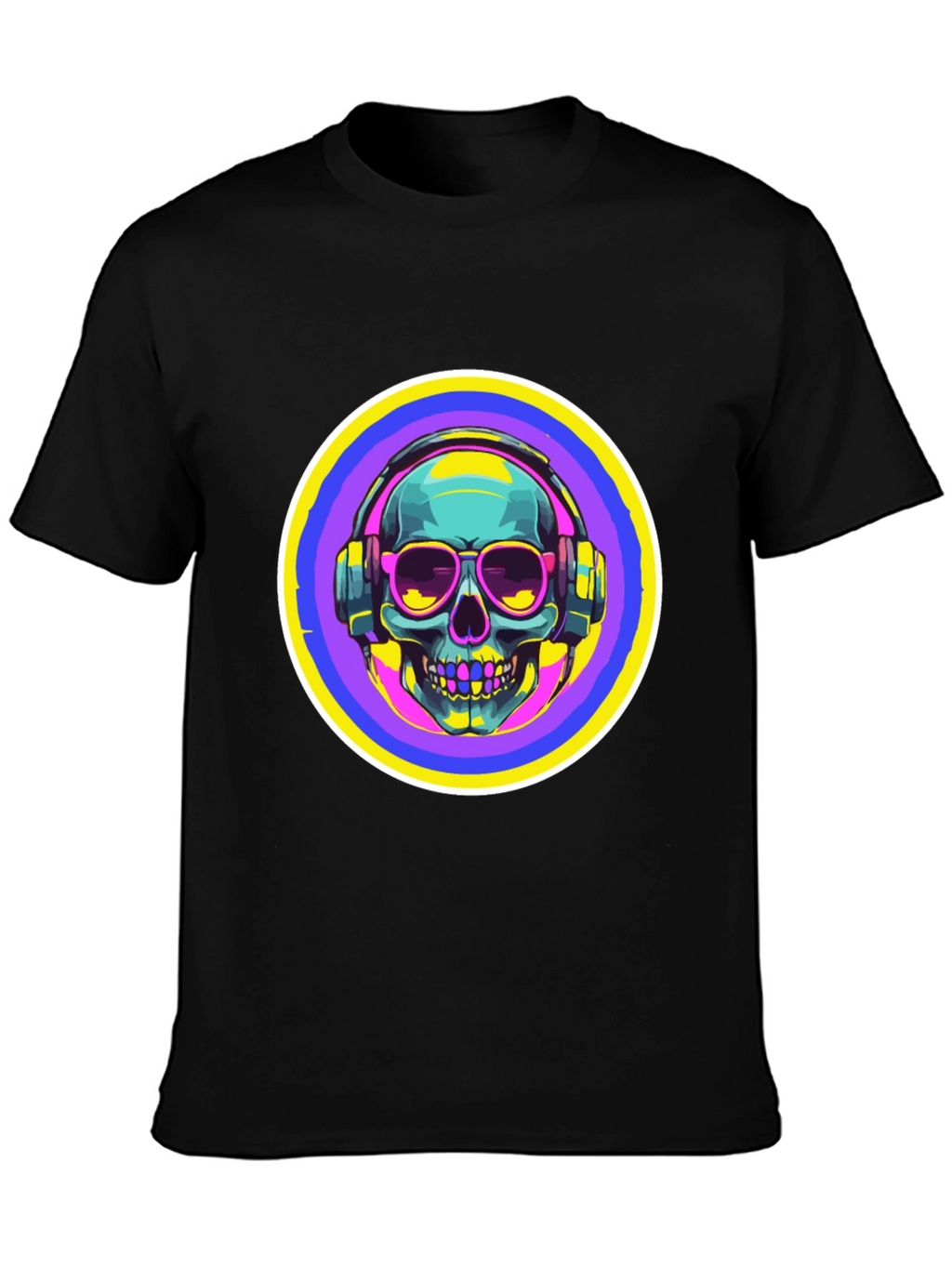 Skull with Headphones Graphic Tee