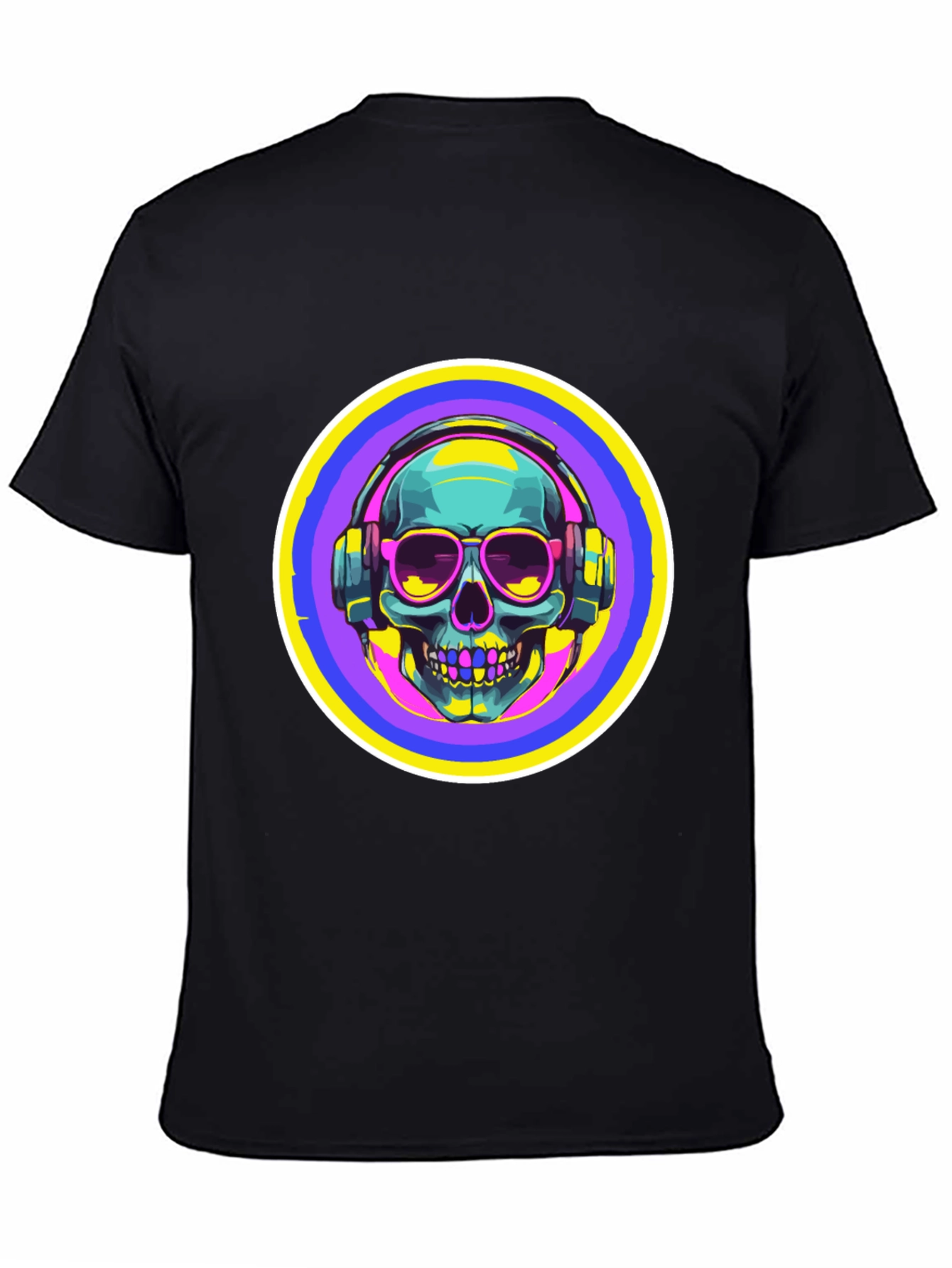 Skull with Headphones Graphic Tee