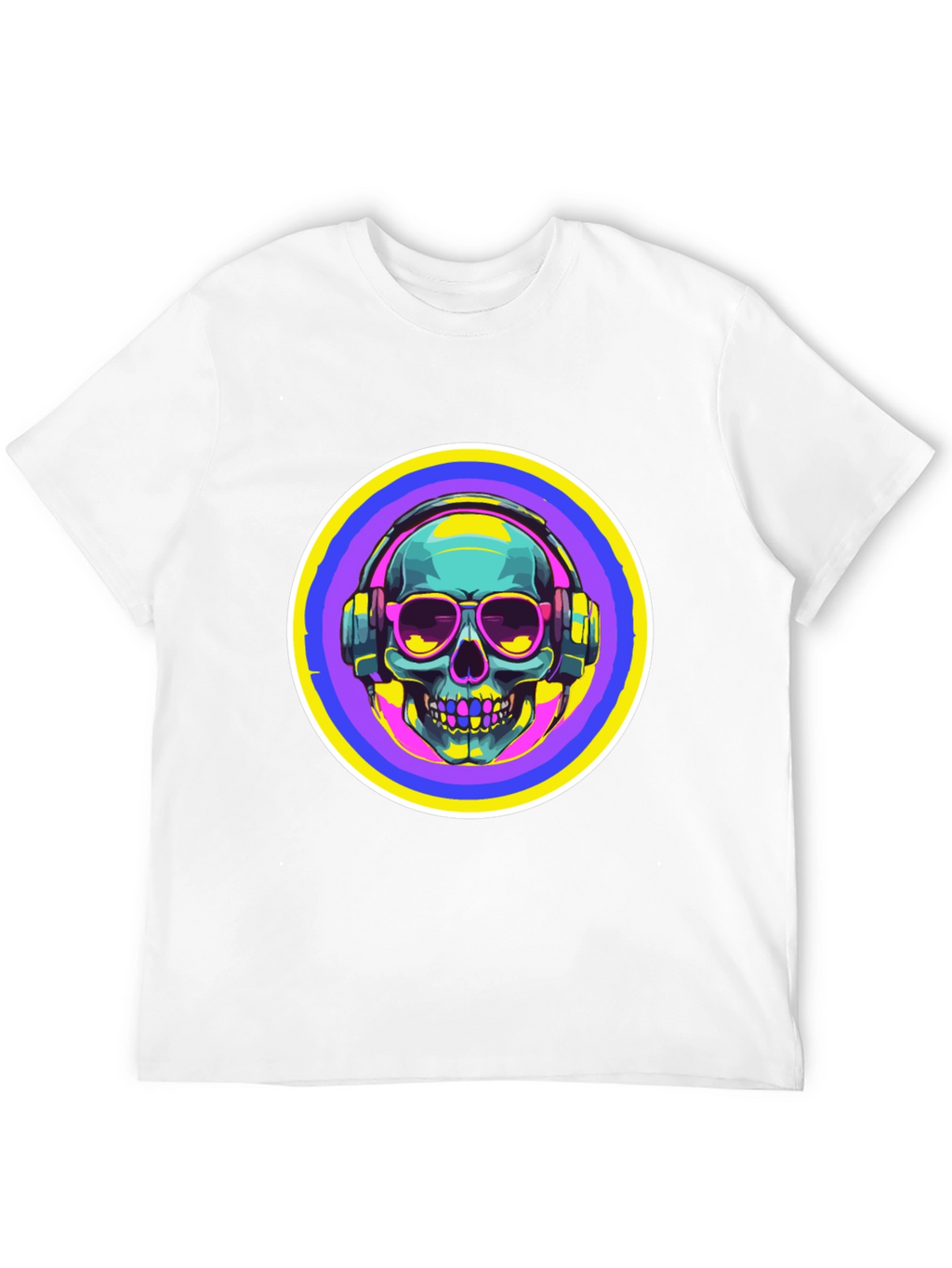Skull with Headphones Graphic Tee