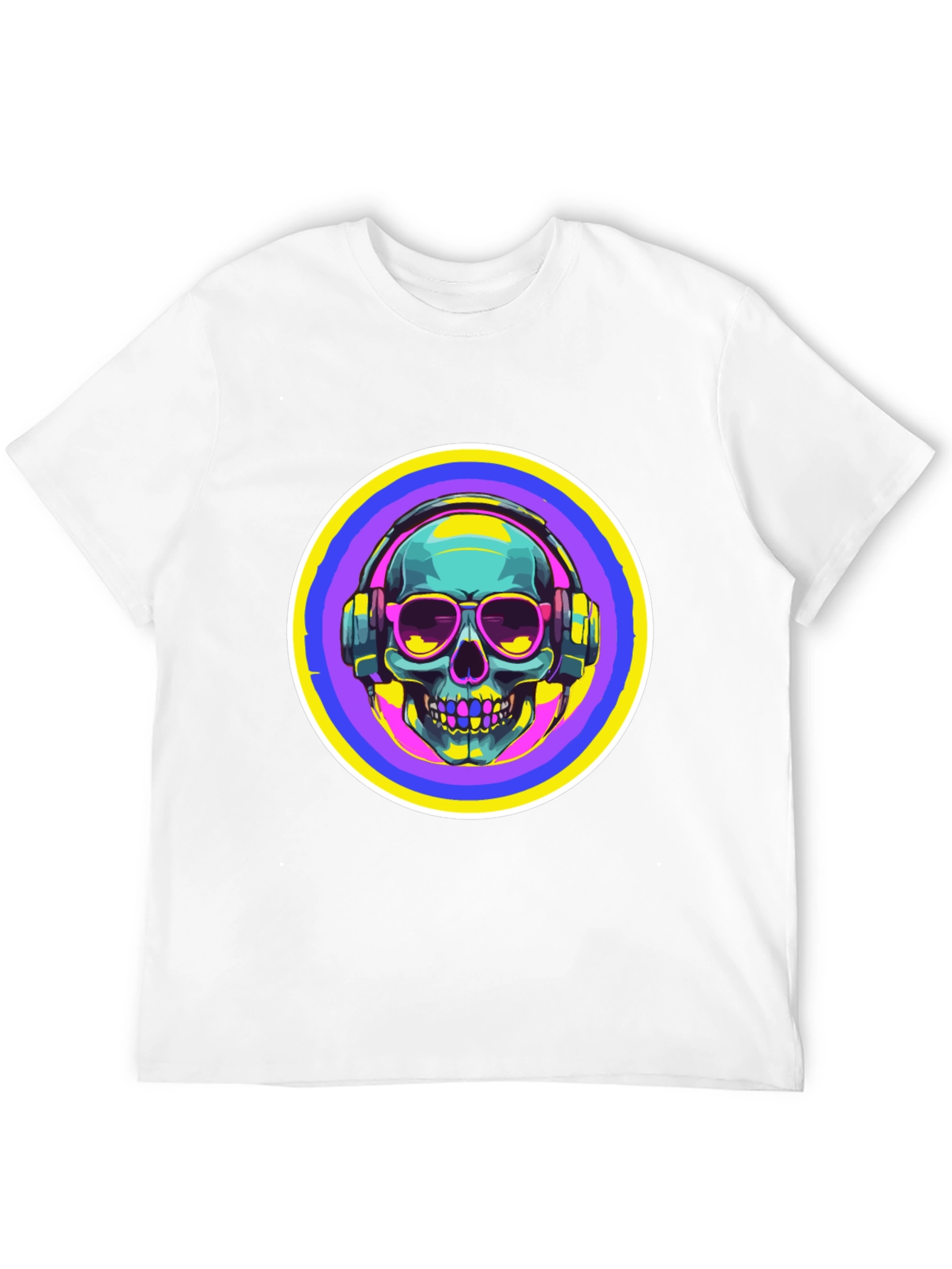 Skull with Headphones Graphic Tee