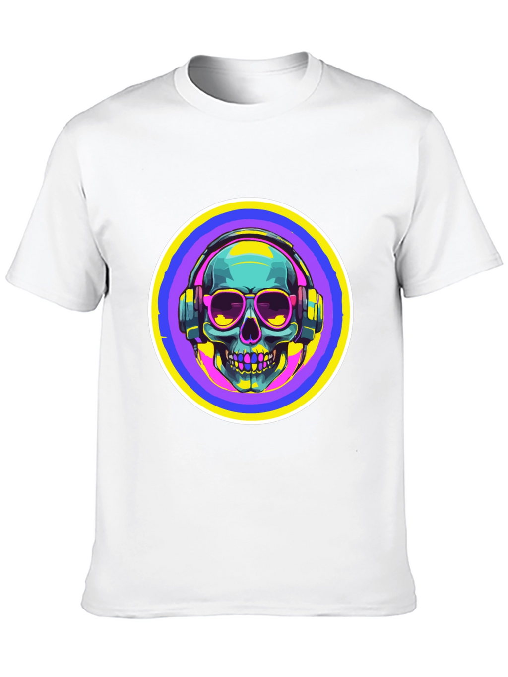 Skull with Headphones Graphic Tee