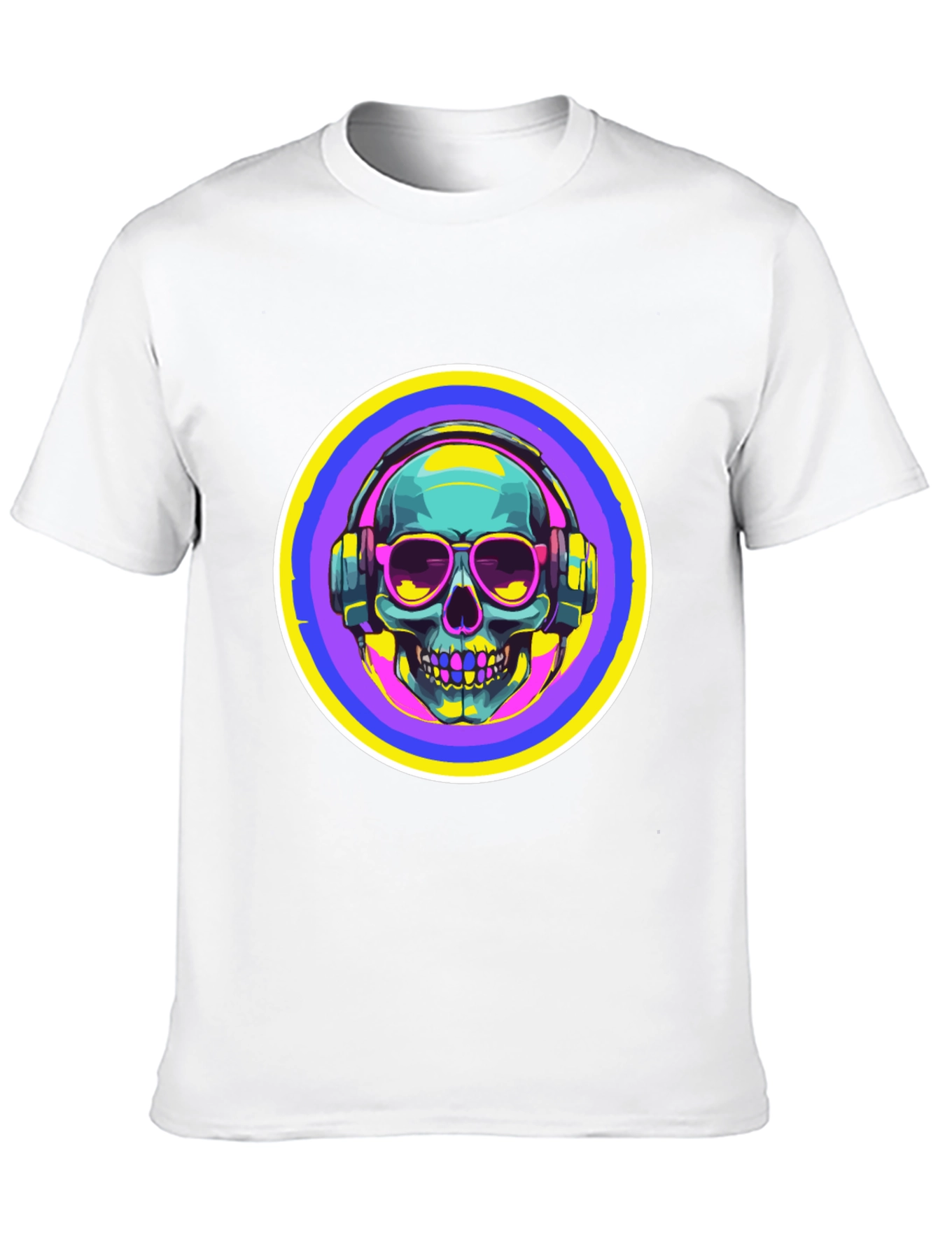 Skull with Headphones Graphic Tee