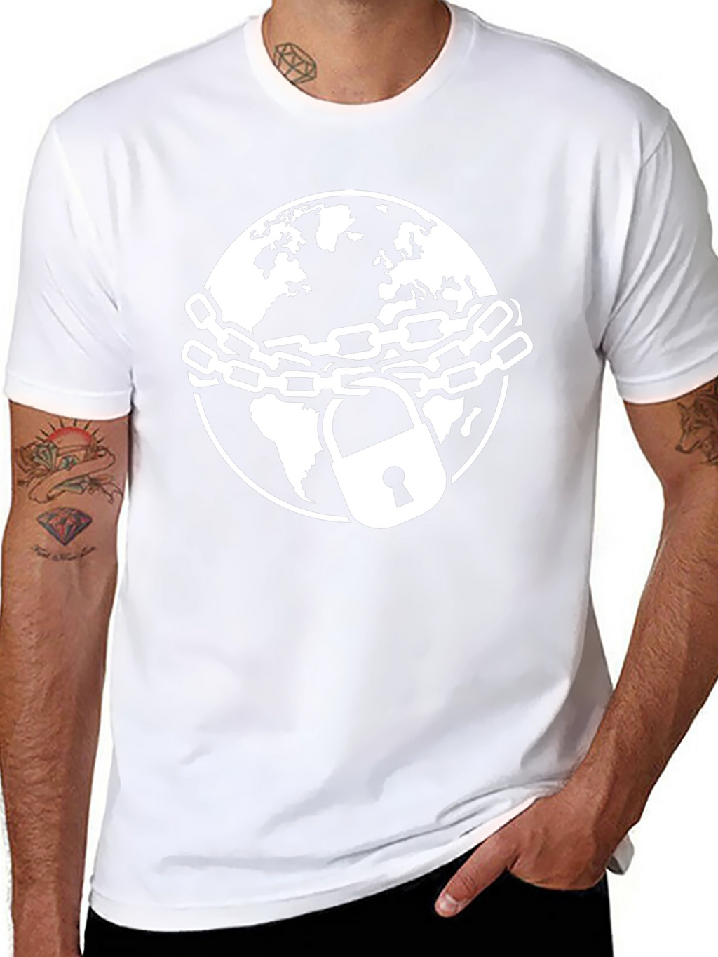 Chained Earth Graphic Tee - Black