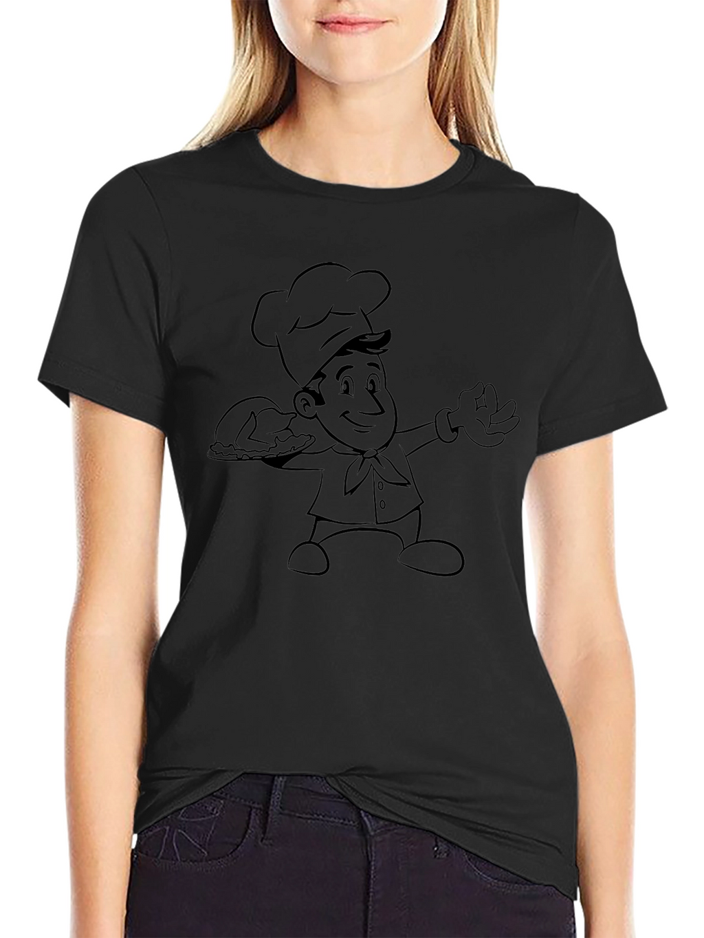 Chef Cartoon Graphic Print T-Shirt