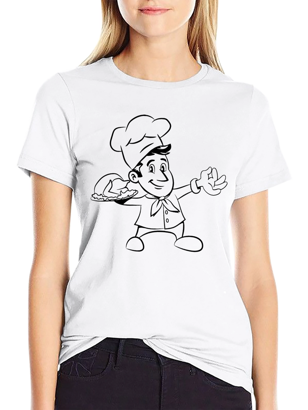 Chef Cartoon Graphic Print T-Shirt