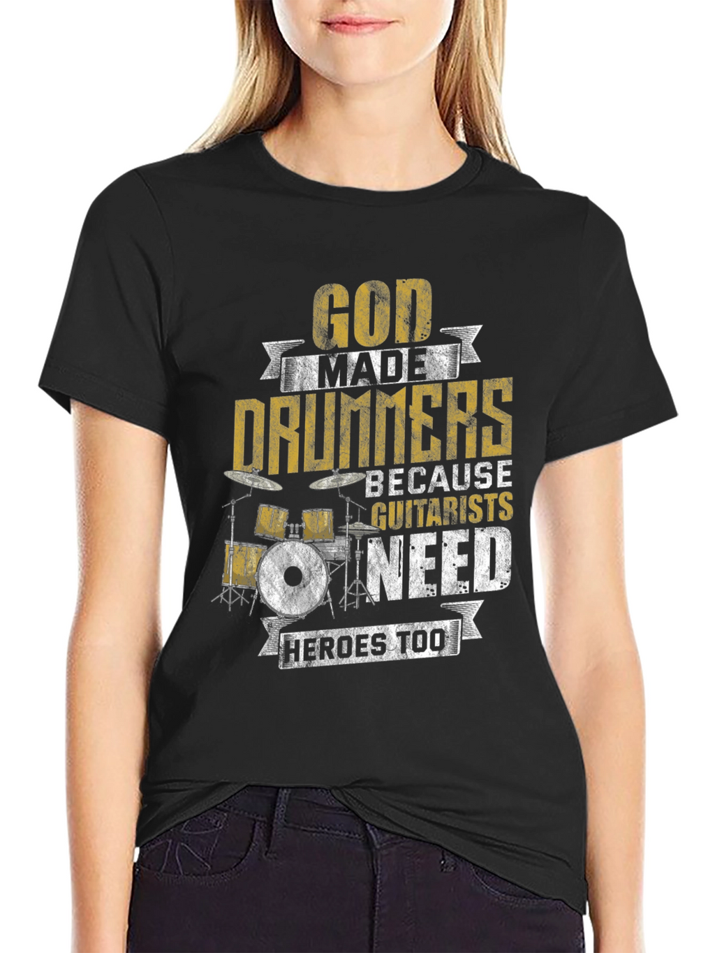 God Made Drummers T-Shirt - Musician Humor Tee