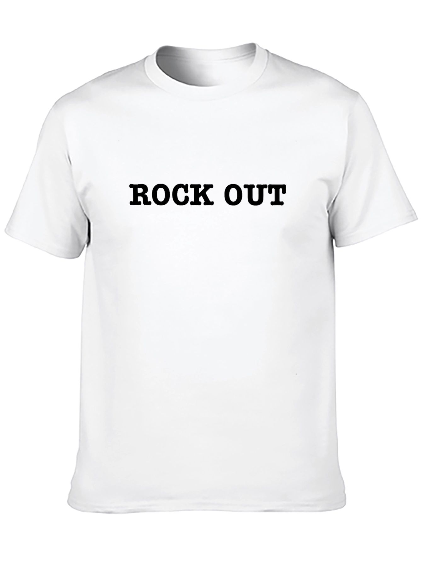 Rock Out Graphic Print Crew Neck Tee
