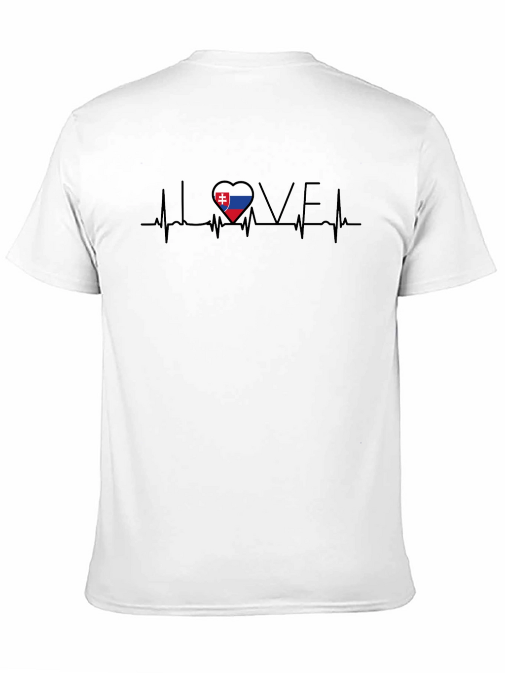 Slovakia Love Heartbeat T-Shirt - Black