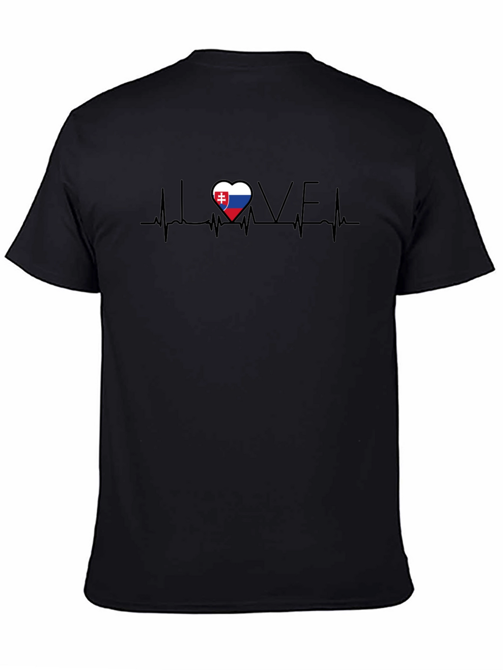 Slovakia Love Heartbeat T-Shirt - Black