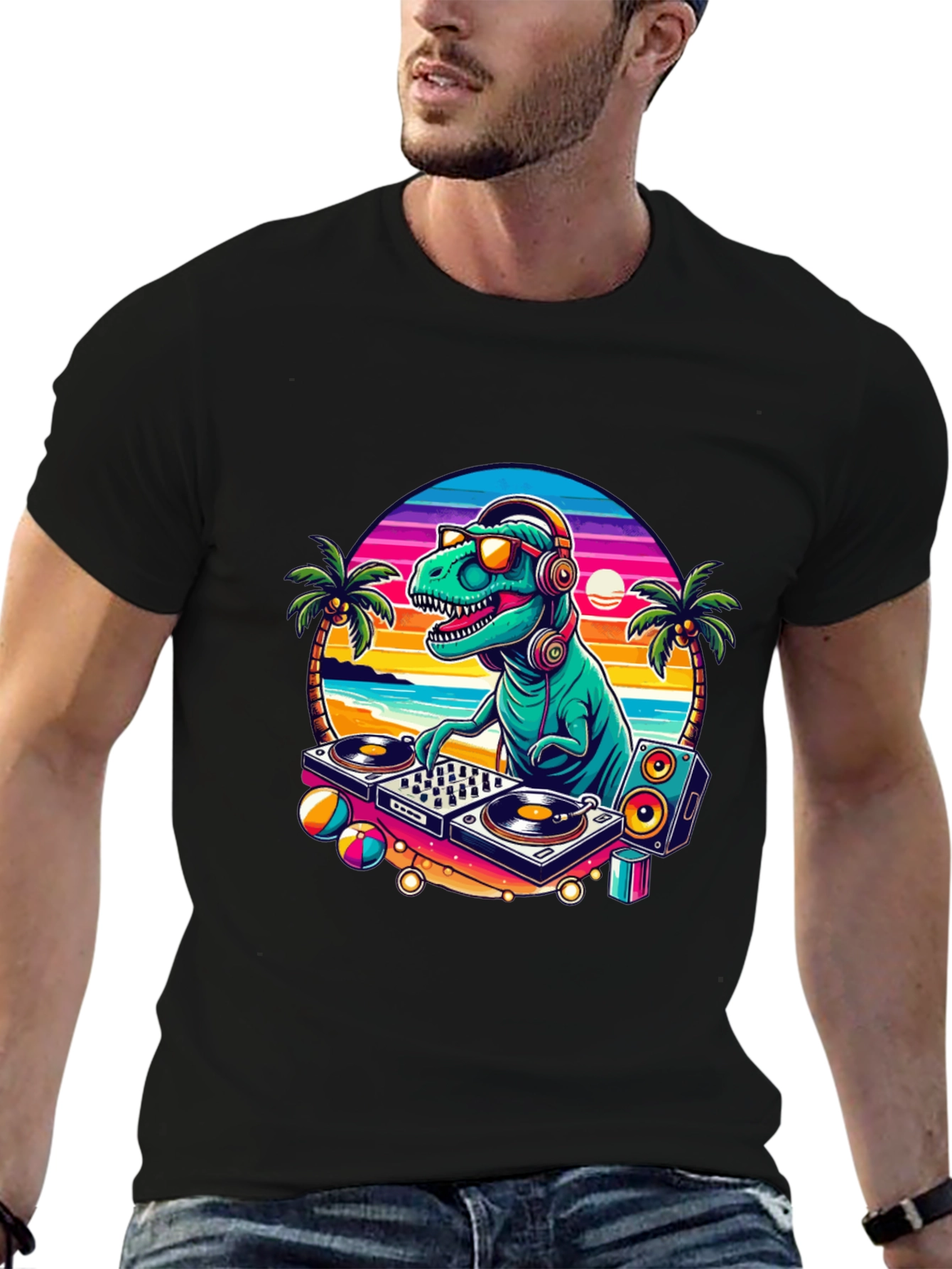 DJ Dinosaur Graphic T-Shirt