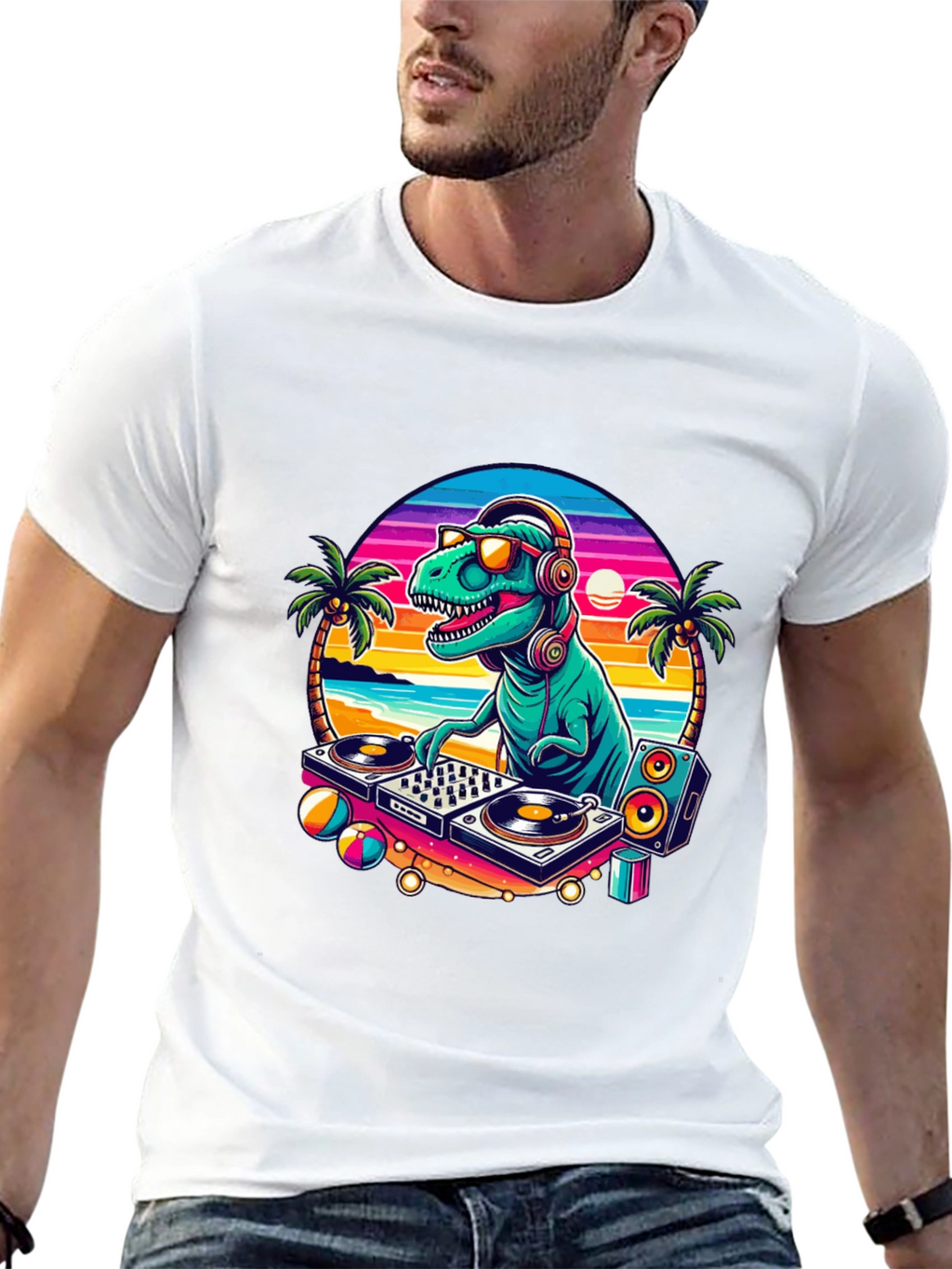 DJ Dinosaur Graphic T-Shirt