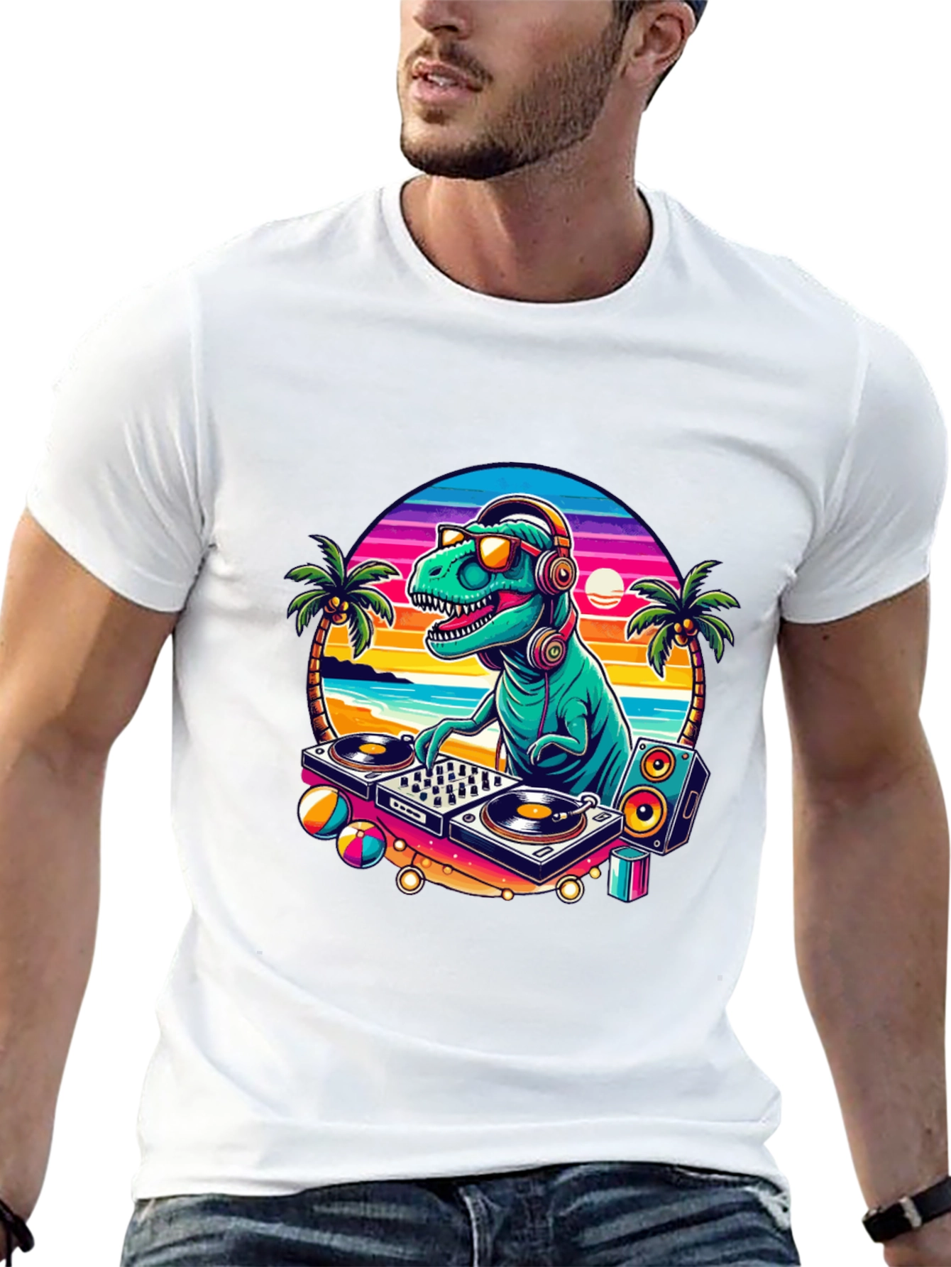 DJ Dinosaur Graphic T-Shirt