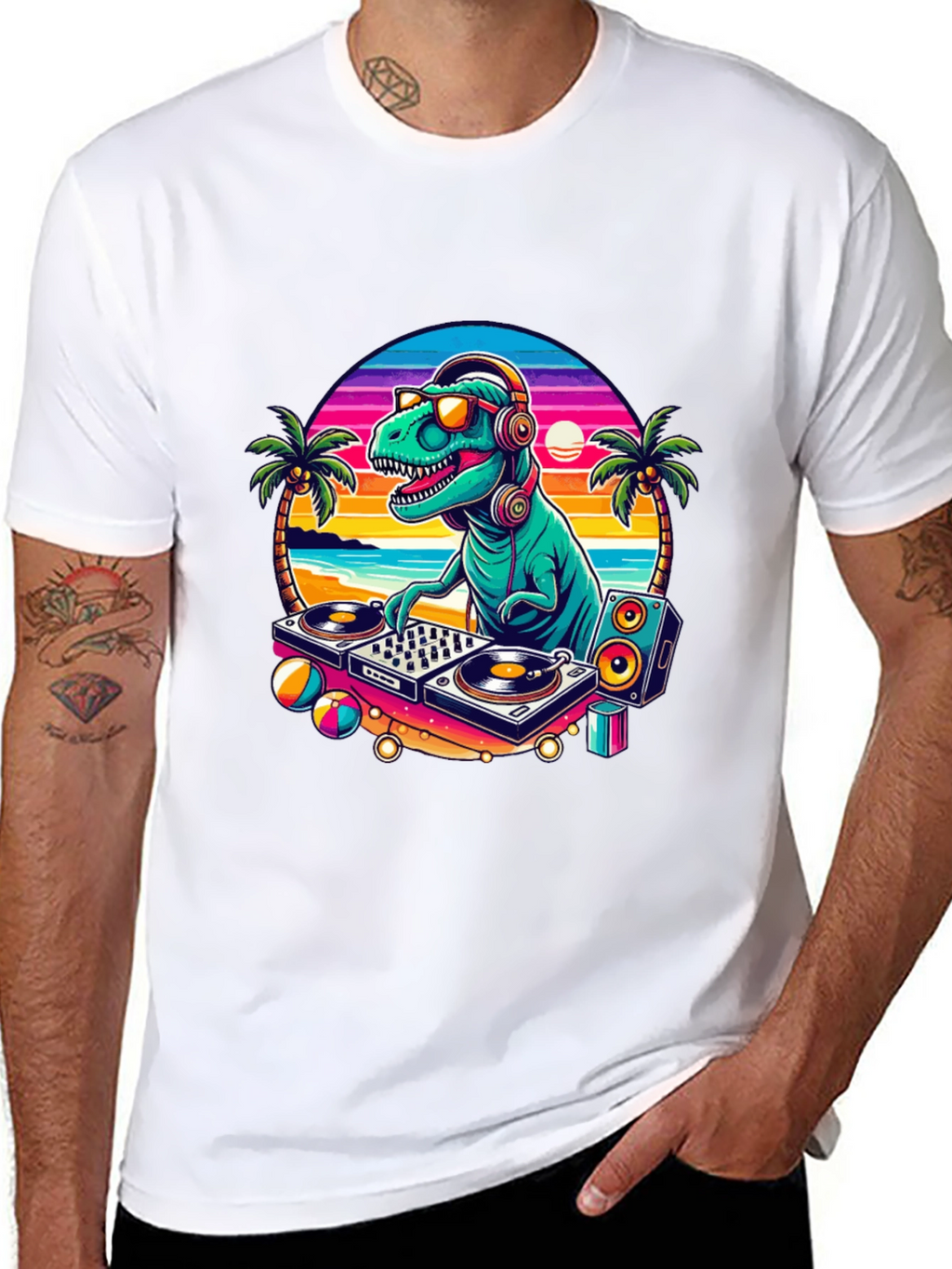 DJ Dinosaur Graphic T-Shirt