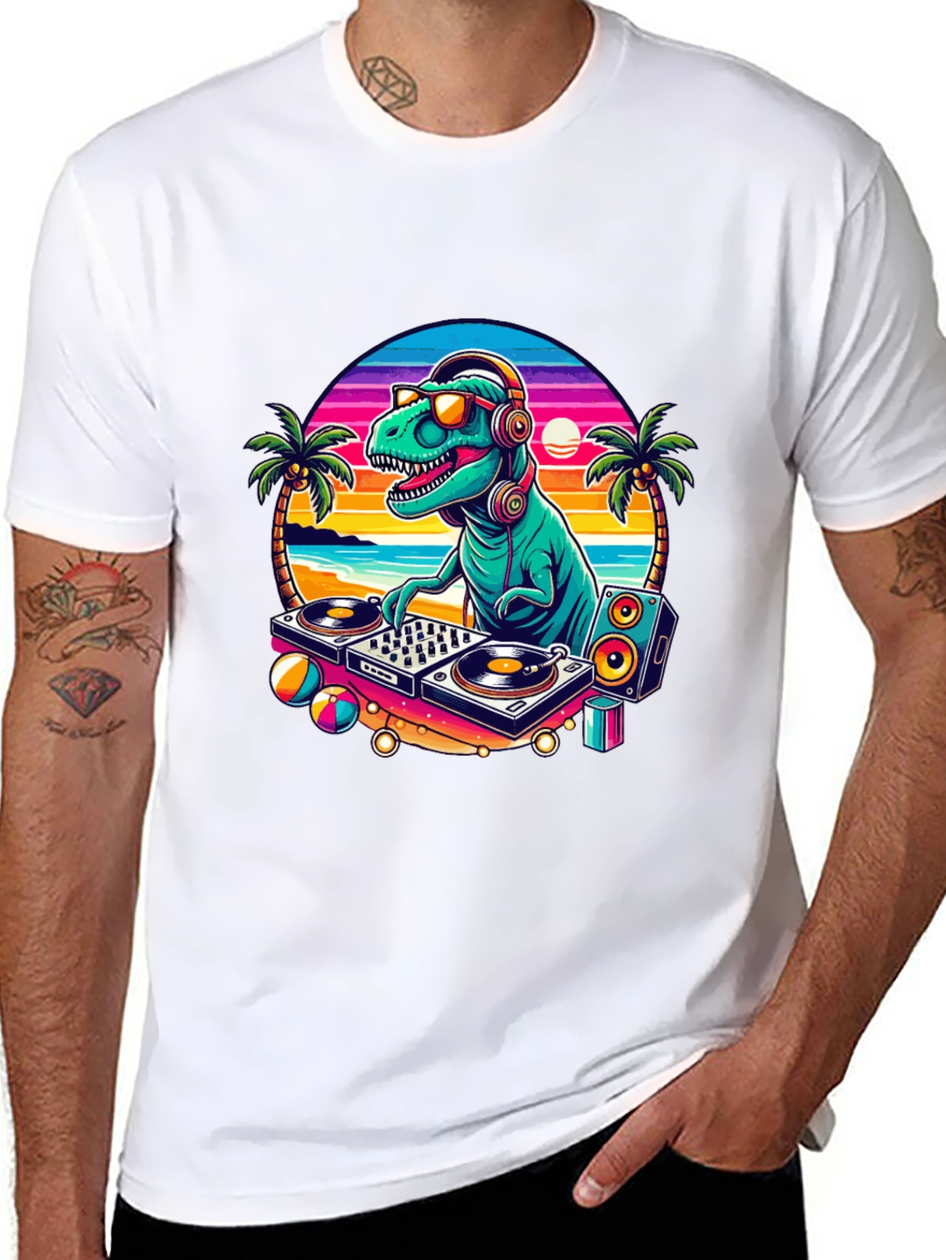 DJ Dinosaur Graphic T-Shirt