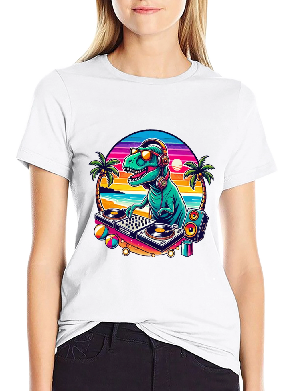 DJ Dinosaur Graphic T-Shirt