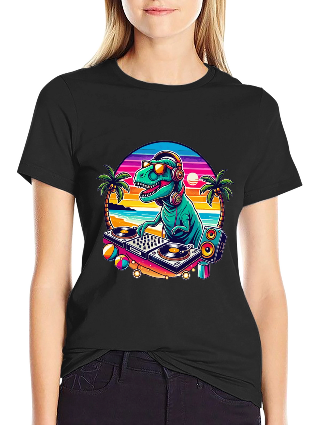 DJ Dinosaur Graphic T-Shirt