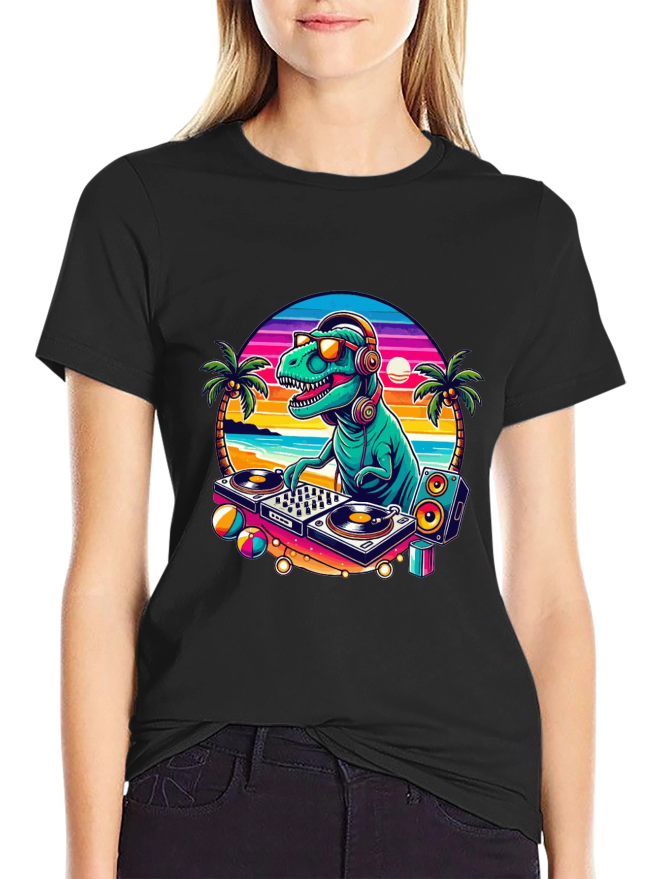 DJ Dinosaur Graphic T-Shirt