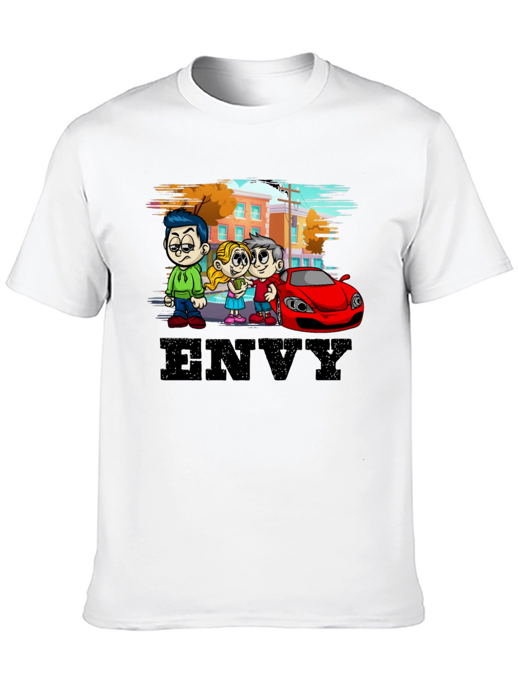 Envy Cartoon Graphic Black T-Shirt
