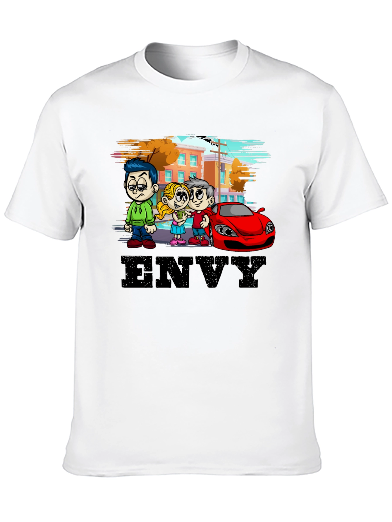 Envy Cartoon Graphic Black T-Shirt