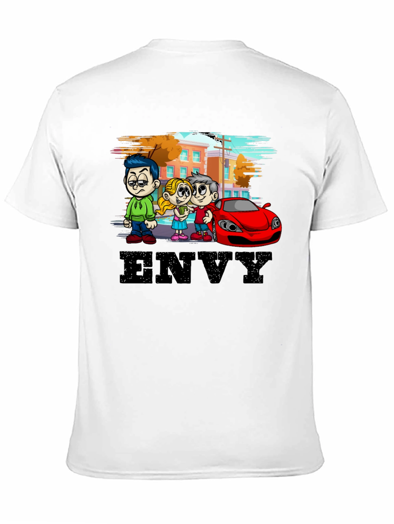 Envy Cartoon Graphic Black T-Shirt