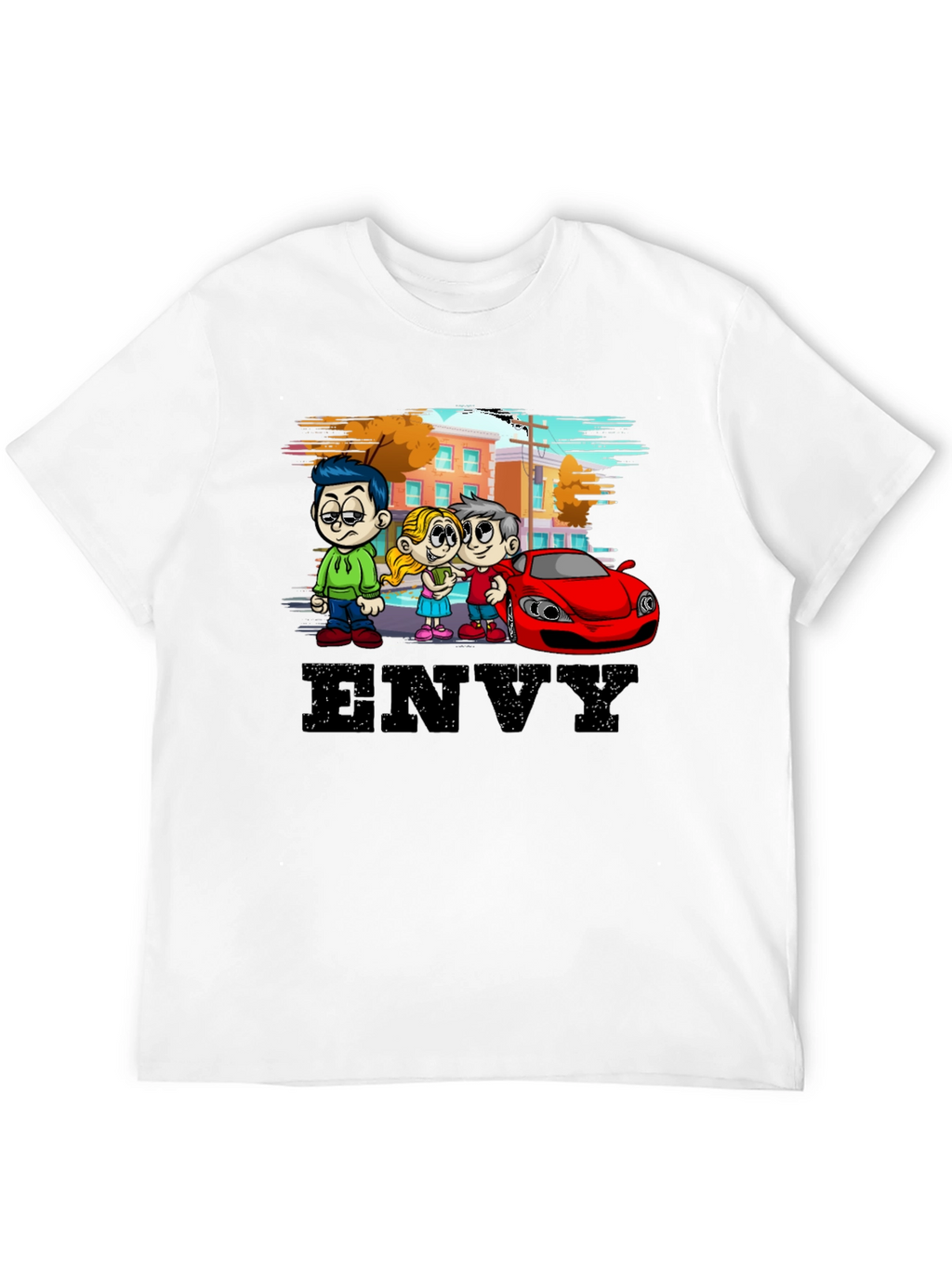 Envy Cartoon Graphic Black T-Shirt