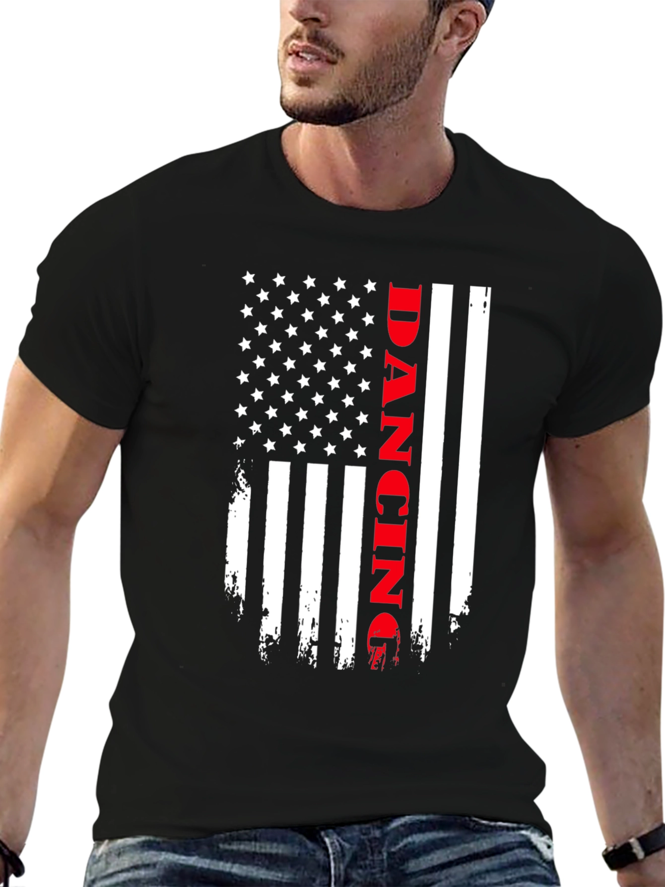 Dancing American Flag Graphic T-Shirt