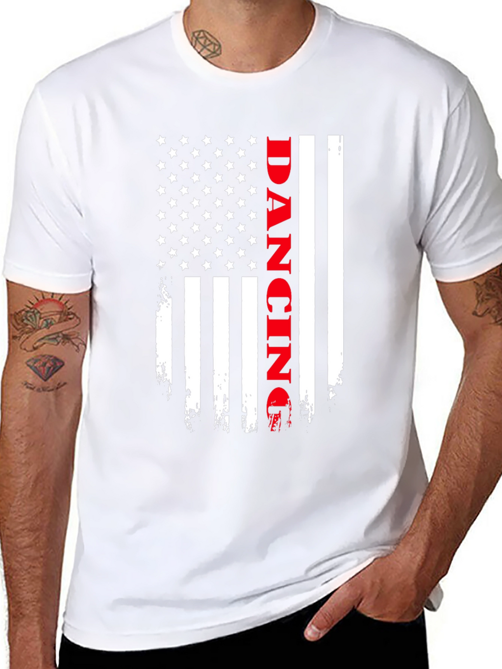 Dancing American Flag Graphic T-Shirt