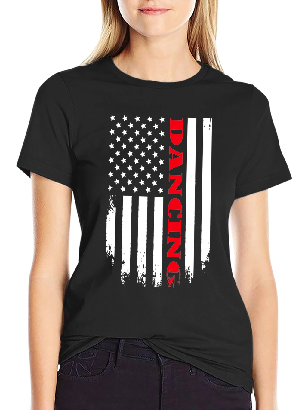 Dancing American Flag Graphic T-Shirt