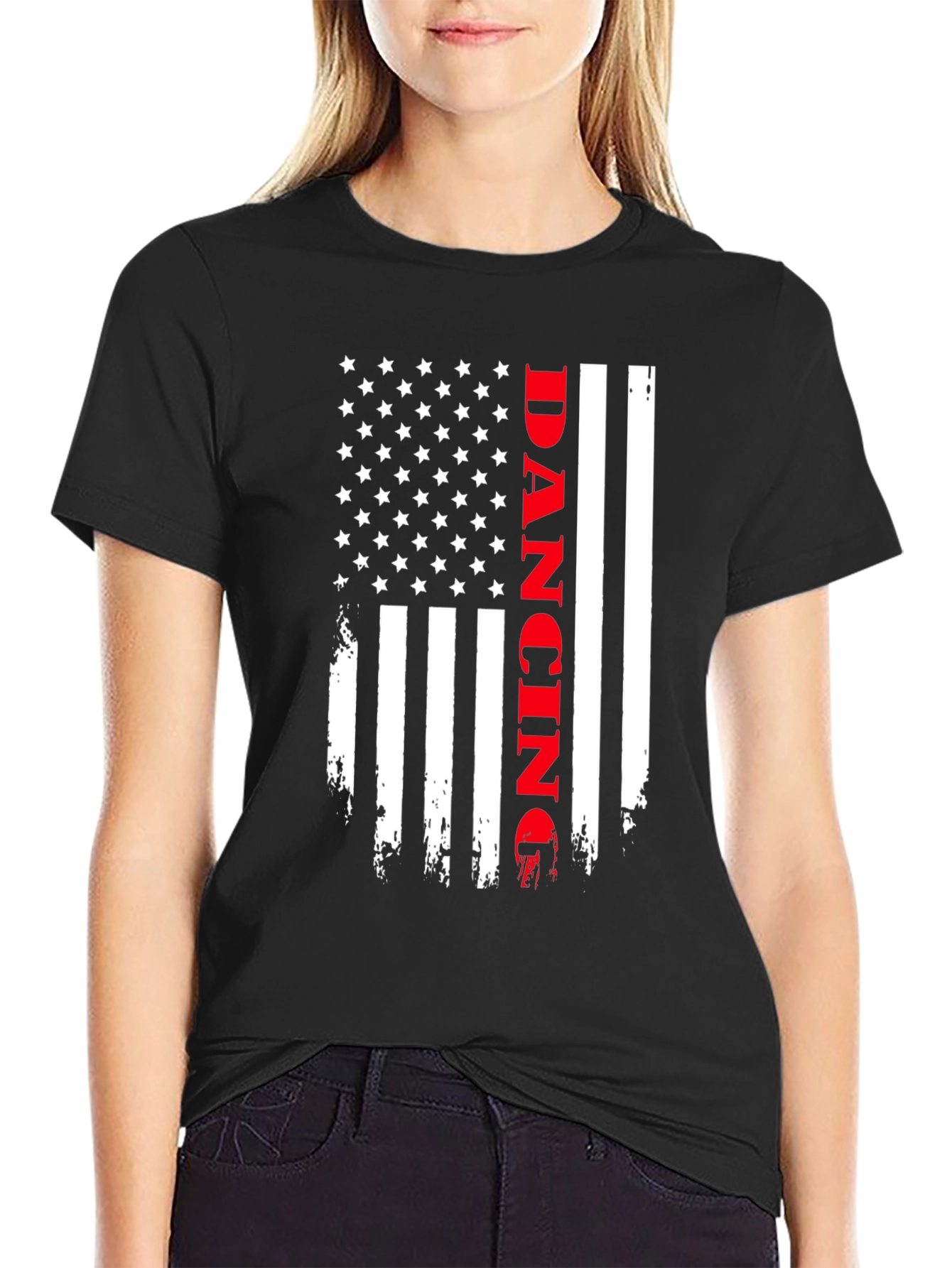 Dancing American Flag Graphic T-Shirt