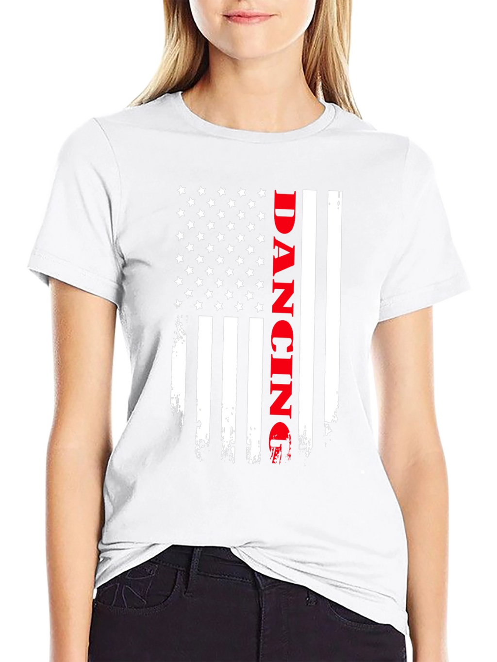 Dancing American Flag Graphic T-Shirt