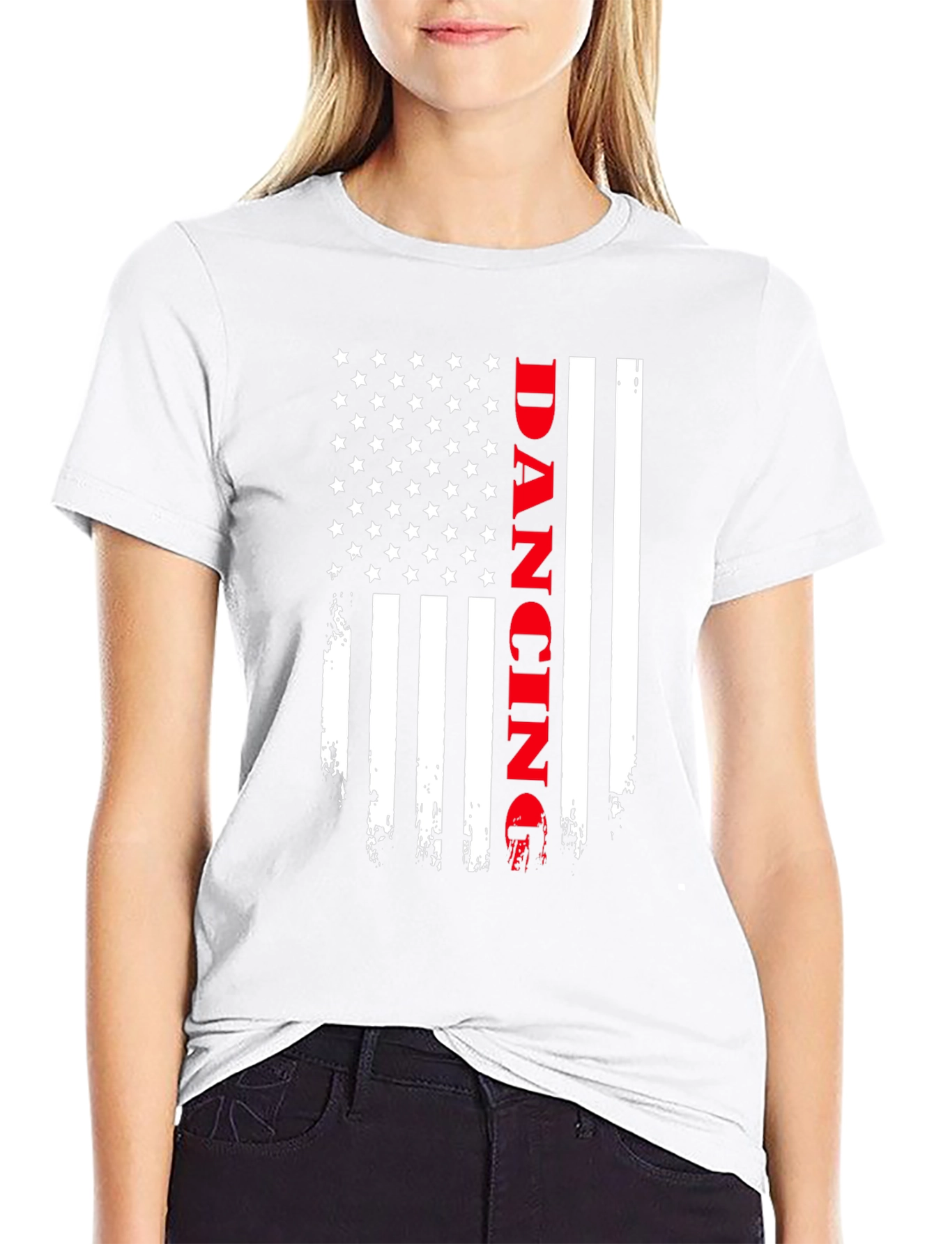 Dancing American Flag Graphic T-Shirt