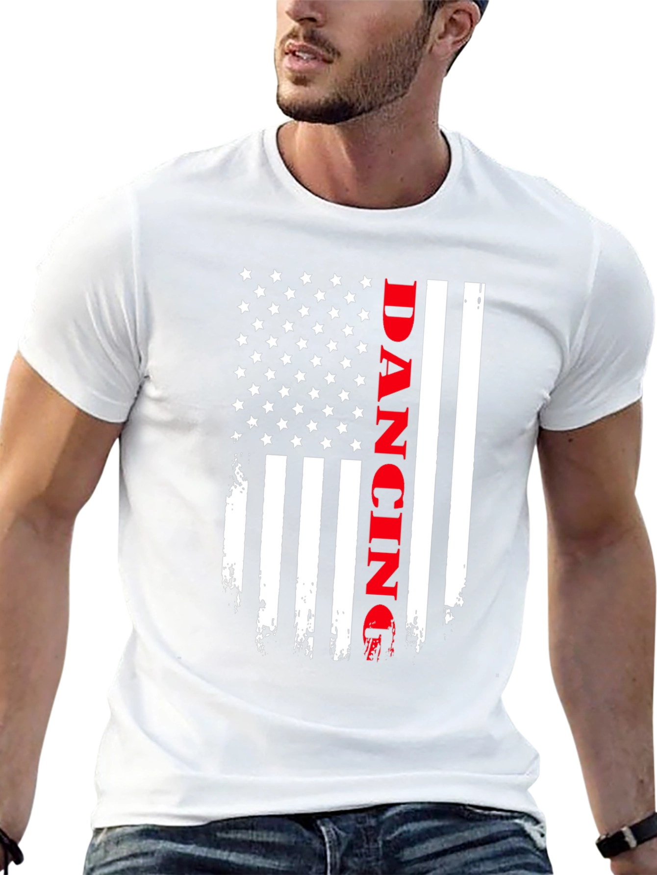 Dancing American Flag Graphic T-Shirt