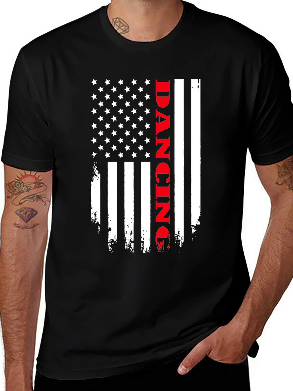 Dancing American Flag Graphic T-Shirt