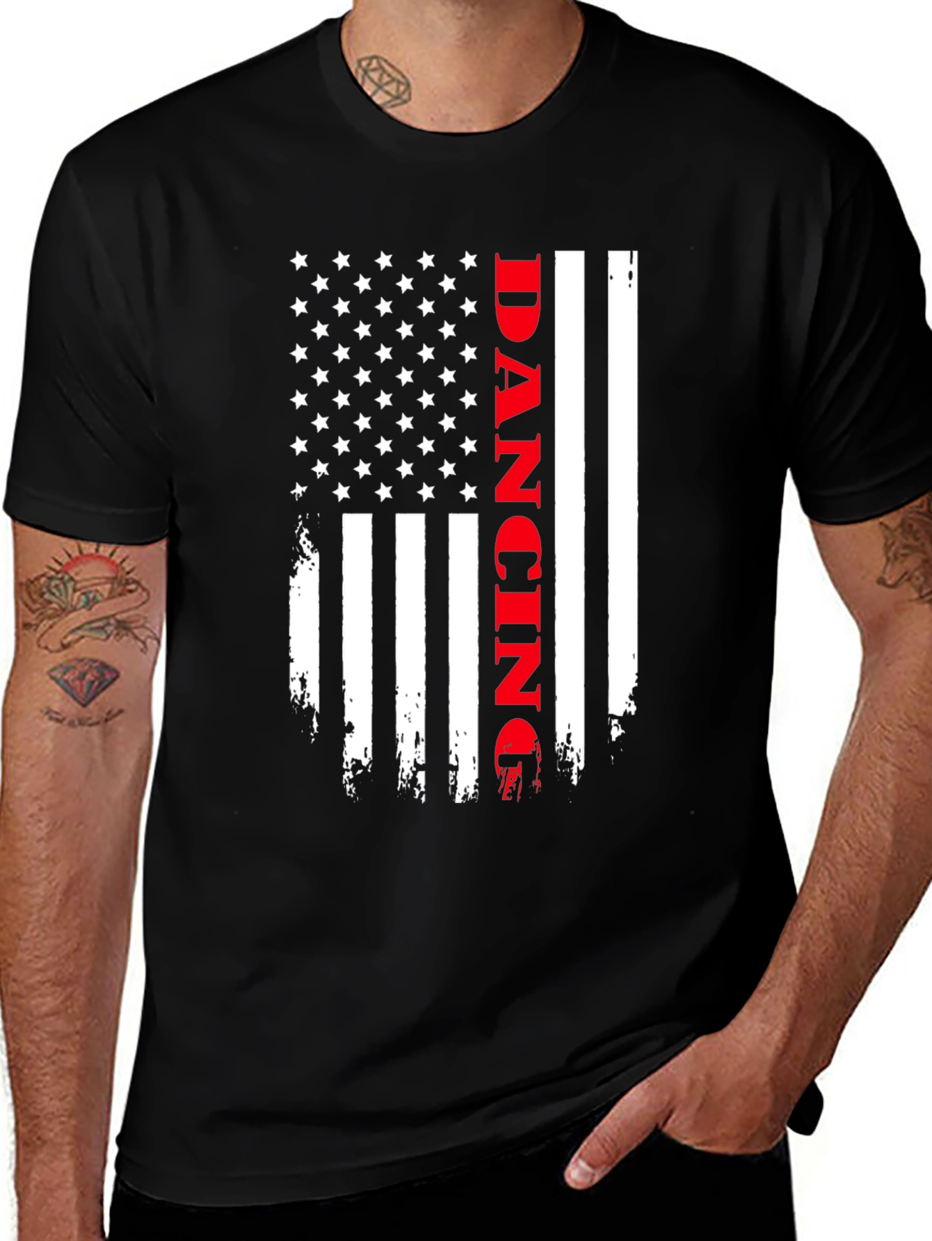 Dancing American Flag Graphic T-Shirt