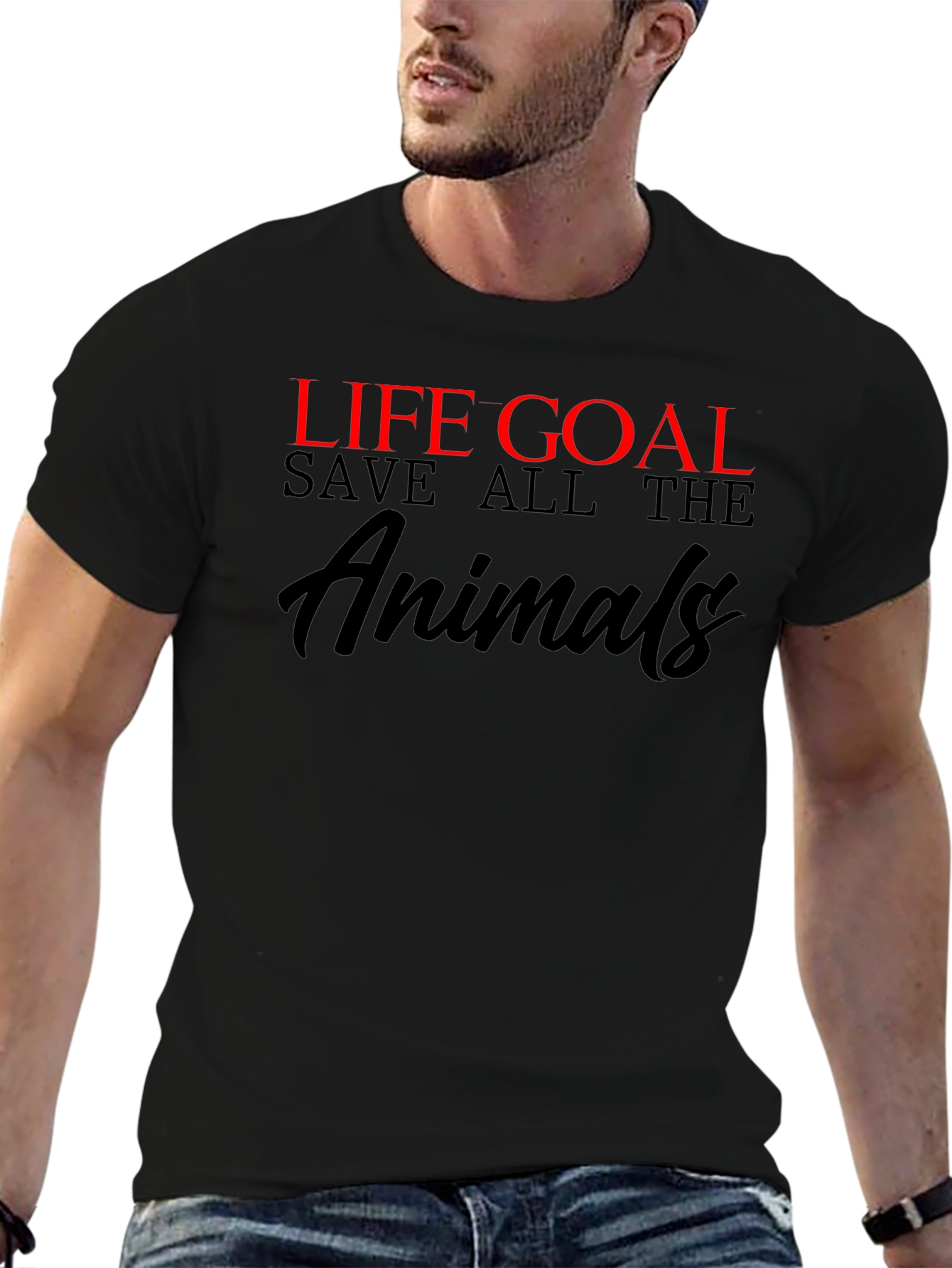 Life Goal Save All the Animals Graphic T-Shirt