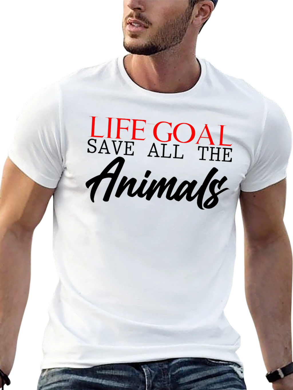 Life Goal Save All the Animals Graphic T-Shirt
