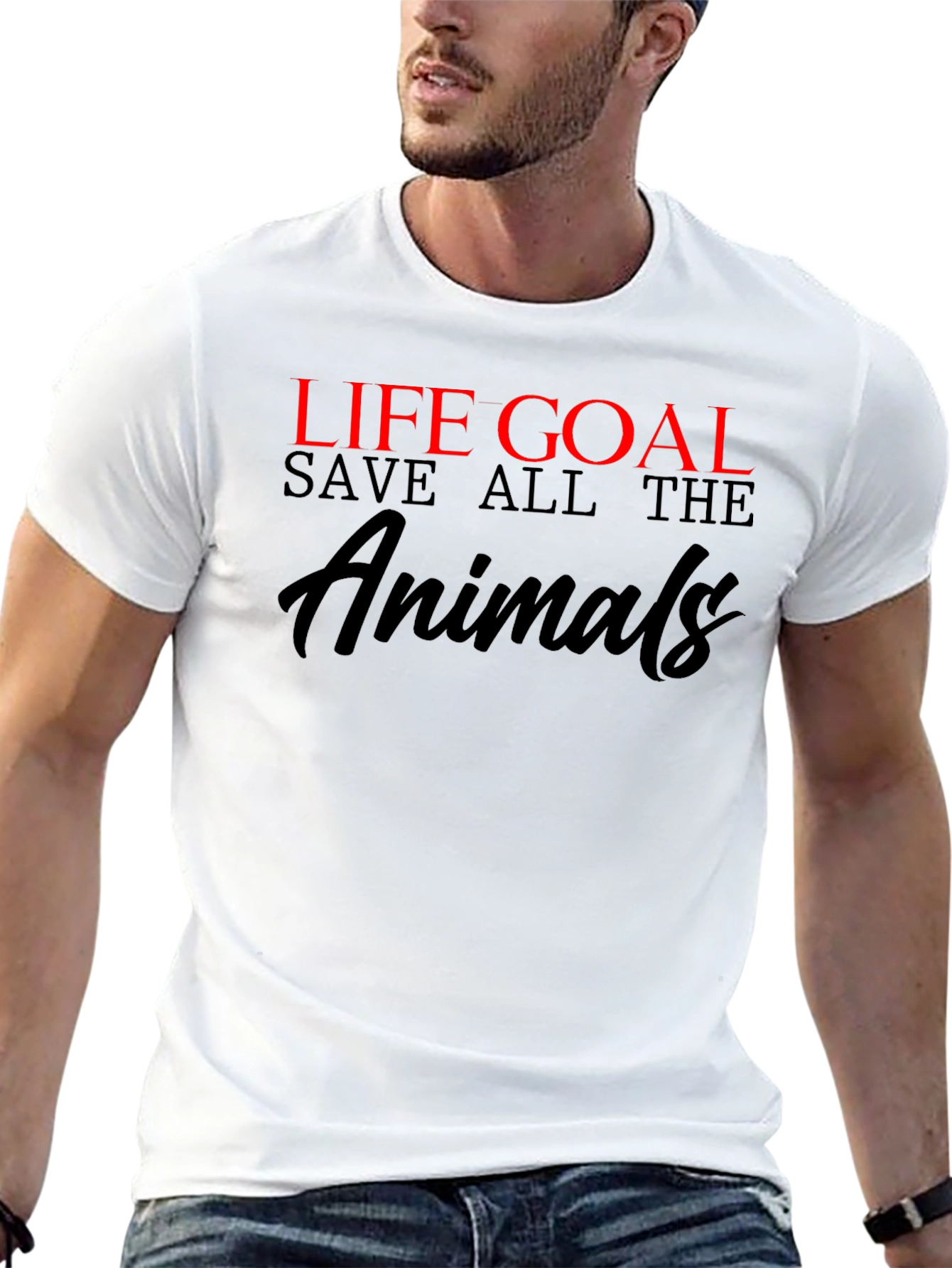 Life Goal Save All the Animals Graphic T-Shirt